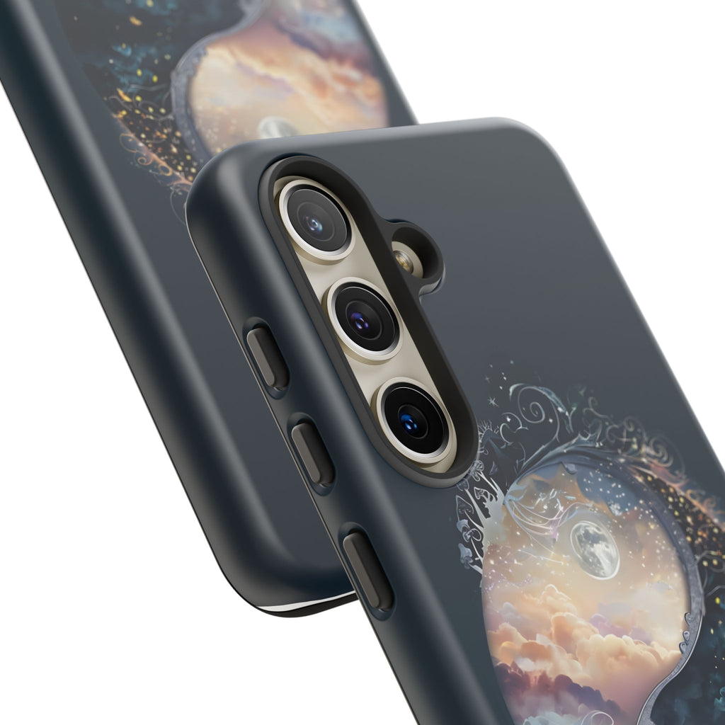 Phone Case, Yin-Yang Symbol Design, Whimsical Day Night Fantasy Print, Protective Cover, Tough Skin, Phone Accessories, Phone Protection