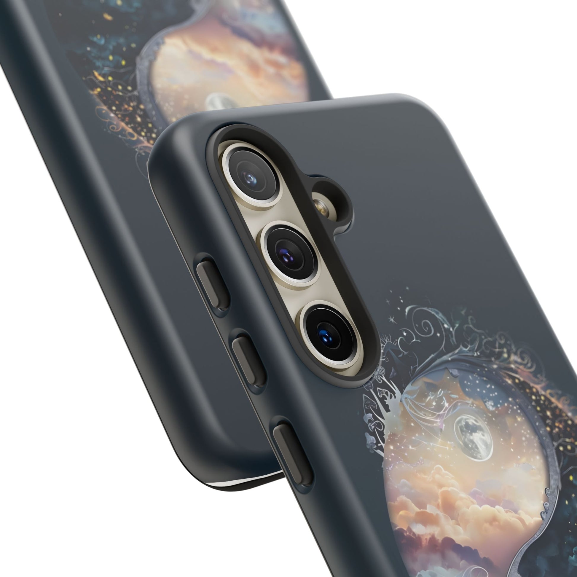 Phone Case, Yin-Yang Symbol Design, Whimsical Day Night Fantasy Print, Protective Cover, Tough Skin, Phone Accessories, Phone Protection