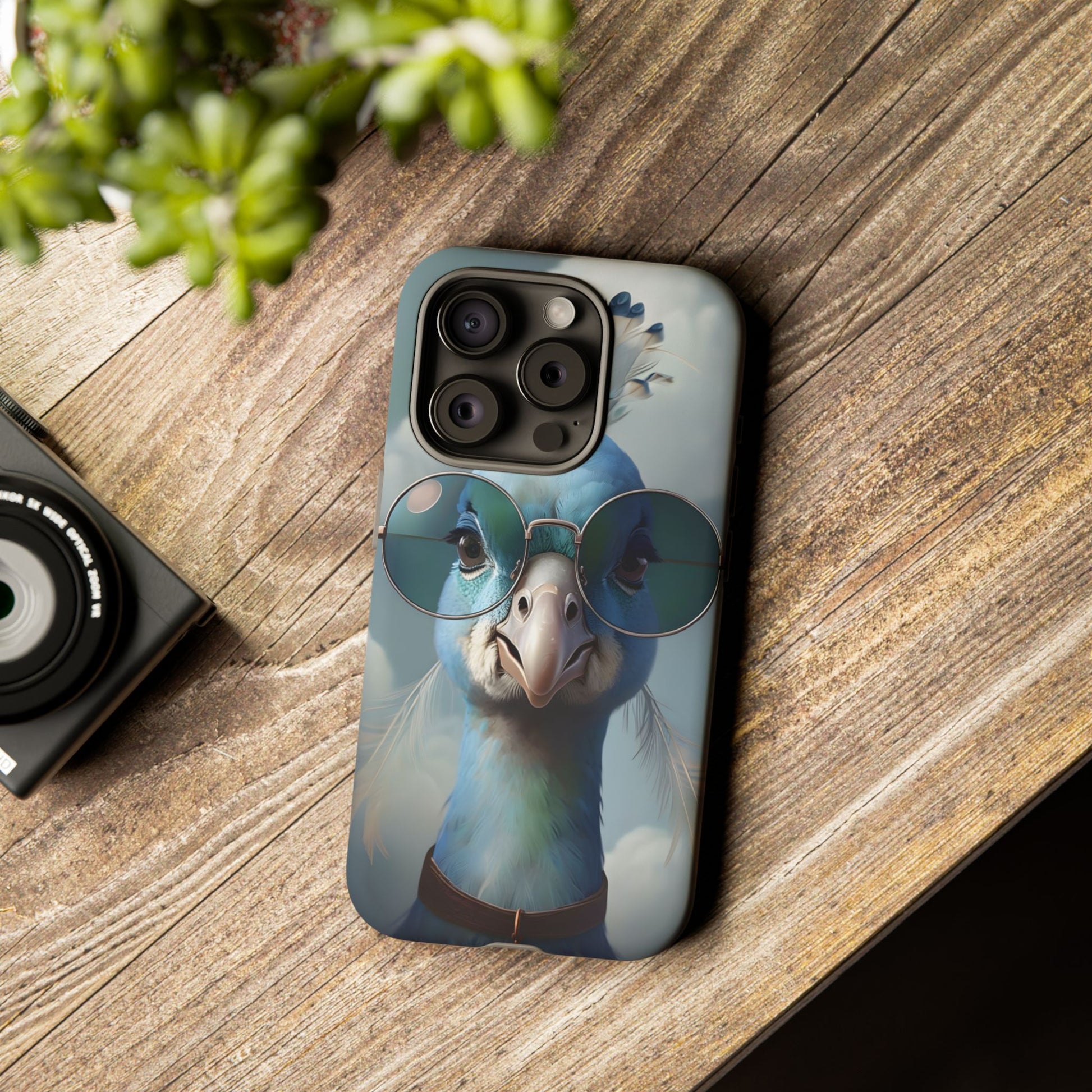 Phone Case, Glamorous Peacock Wearing Sunglasses - Protective Cover, Unique Gift, Trendy Accessories, Animal Lover, Fashionable Mobile Shell