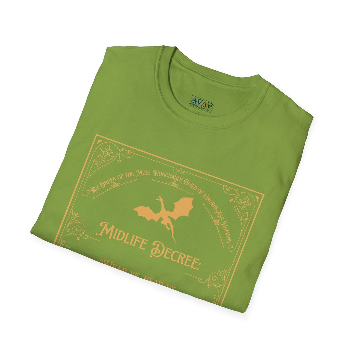 Funny Quote Unisex T-Shirt - Midlife Decree - Returneth thy shopping cart - Middle Ages meets Mid-Life