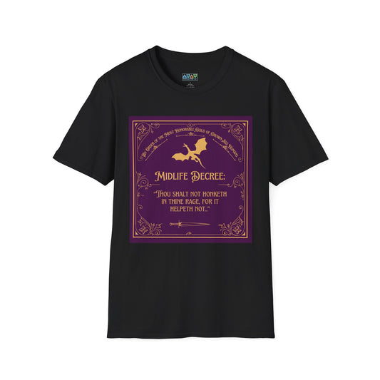 Funny Quote Unisex T-Shirt - Midlife Decree - Thou shalt not honk in rage