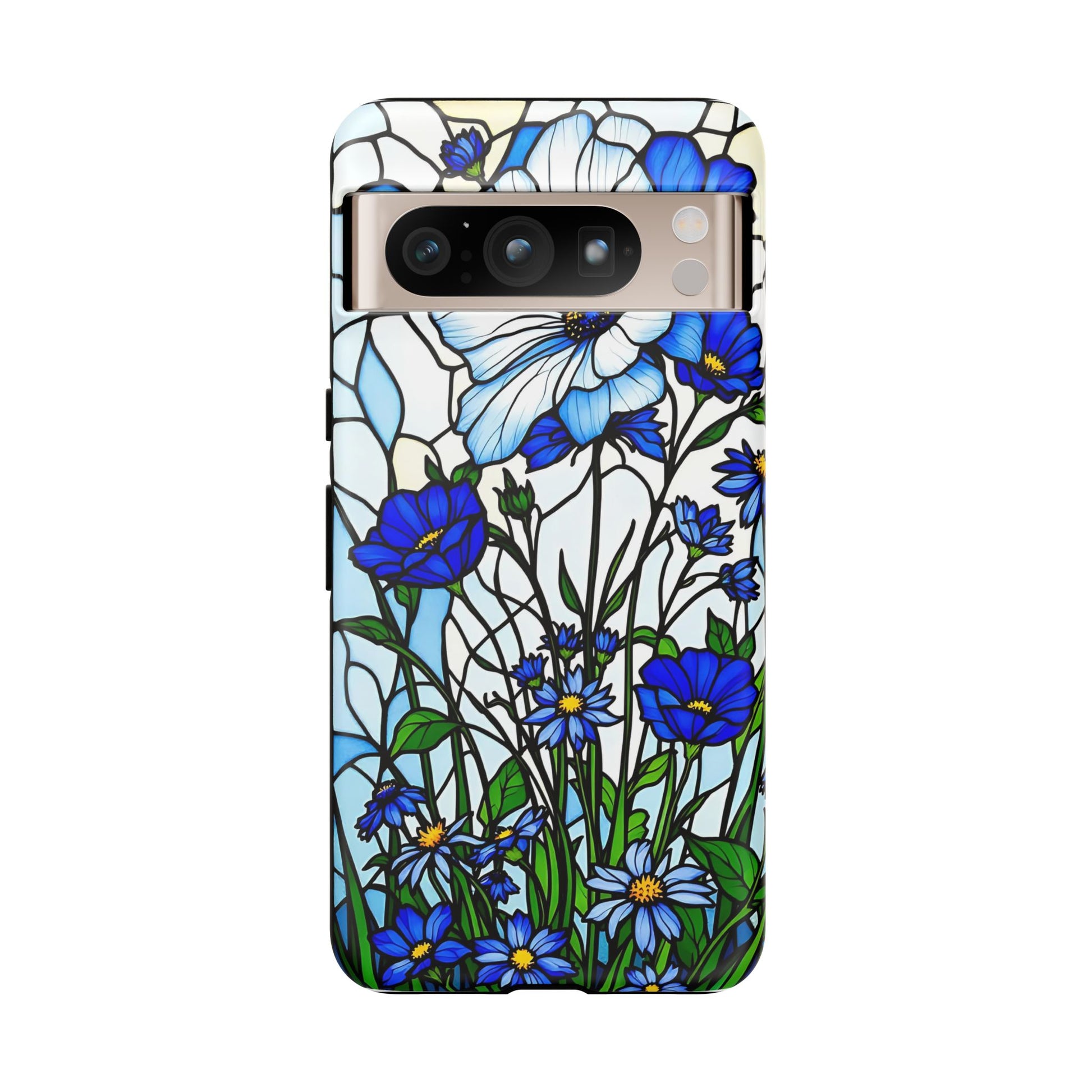Botanical Stained Glass Tough Case - Floral Phone Cover, Protective Phone Case, Flower Pattern Phone Shell, Nature Inspired Smartphone Case,