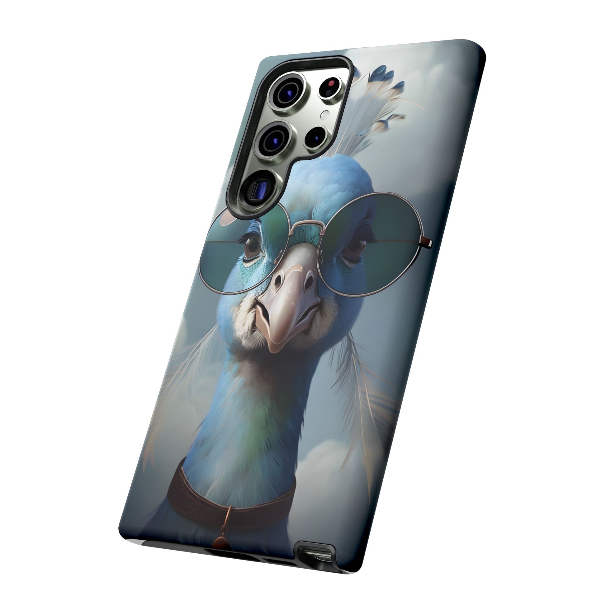 Phone Case, Glamorous Peacock Wearing Sunglasses - Protective Cover, Unique Gift, Trendy Accessories, Animal Lover, Fashionable Mobile Shell