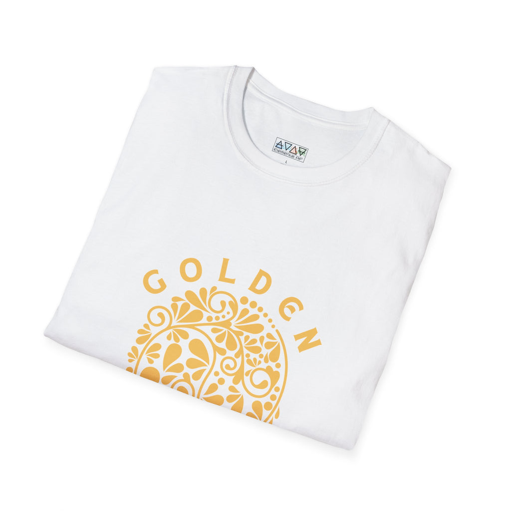 Golden Years Unisex Softstyle T-Shirt, Celebration Tee, Gifts for Retirement, Floral Design, Comfortable Apparel, Casual Wear