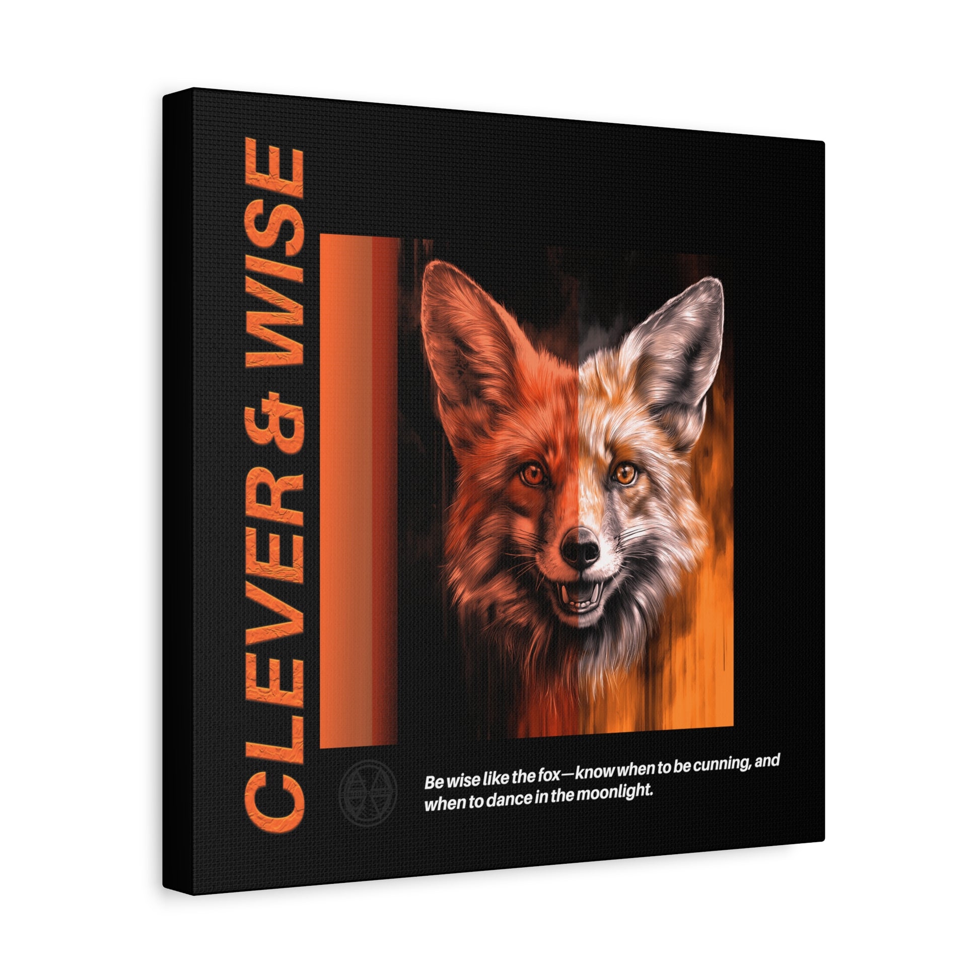 Fox Canvas Art, Inspirational & Wise Wall Decor, Nature Gift, Wildlife, Abstract Animal Artwork, Clever Motivational Matte Canvas