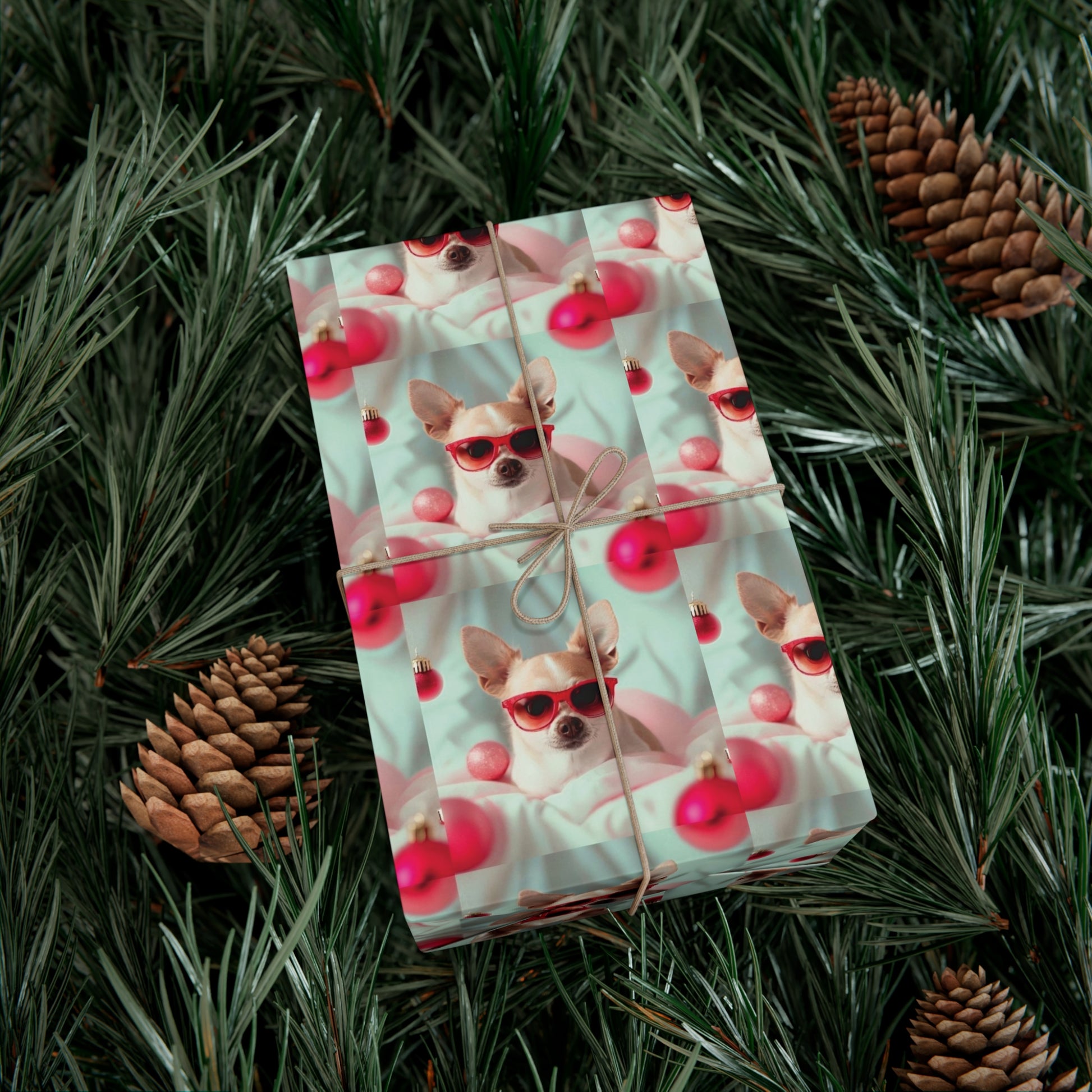 Gift Wrap Papers, Chihuahua In Sunglasses Over Soft Pastel - Wrapping Sheets, Cute Dog Lover Gift, Animal Print, Pet Owner Supplies, Pastel