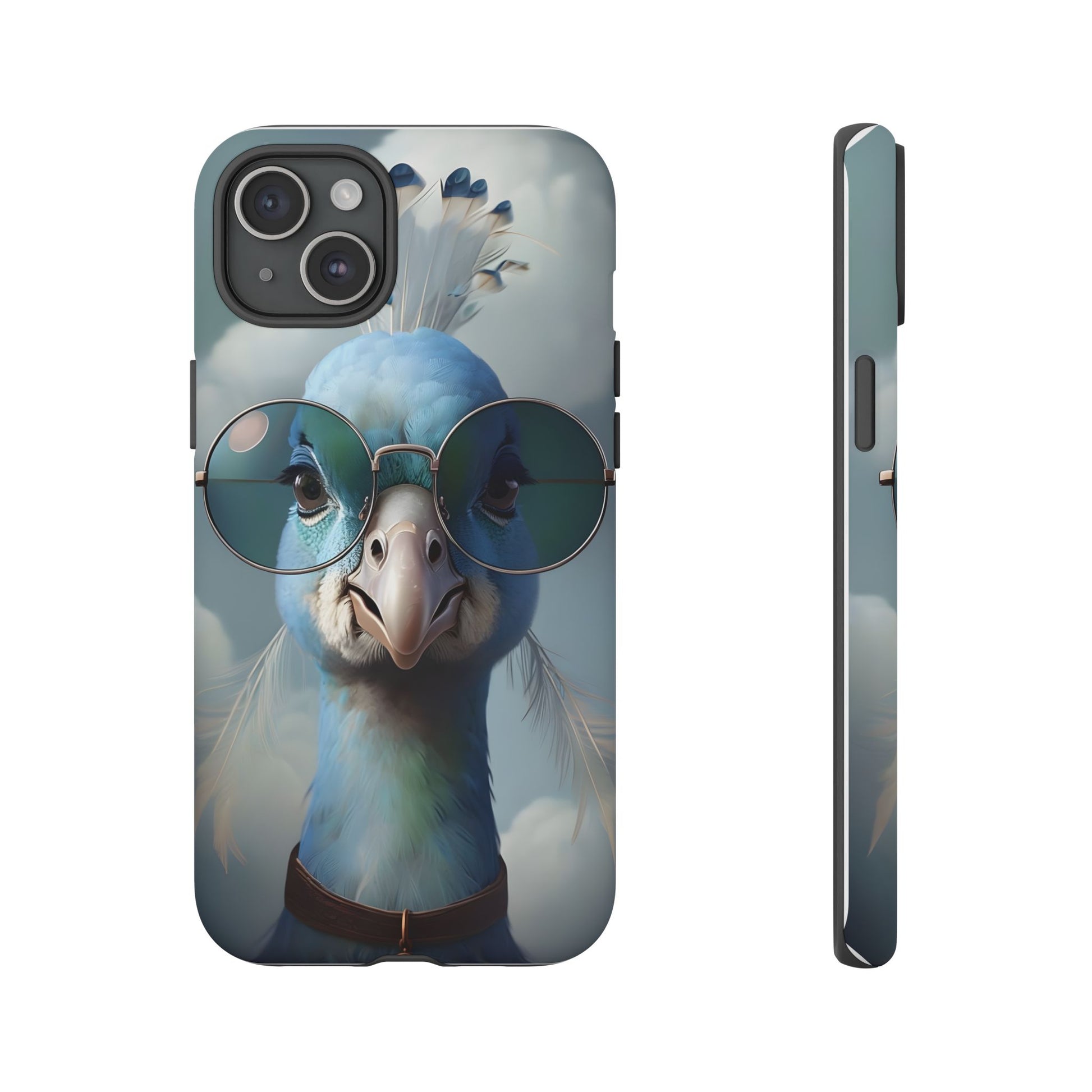 Phone Case, Glamorous Peacock Wearing Sunglasses - Protective Cover, Unique Gift, Trendy Accessories, Animal Lover, Fashionable Mobile Shell