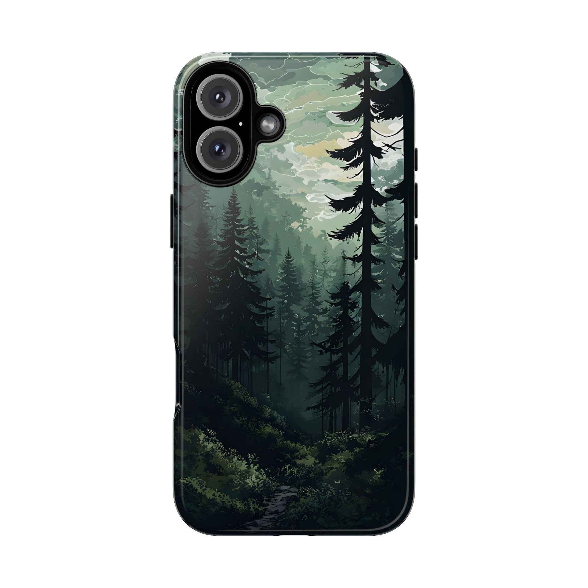 Phone Case, Serene Forest Landscape Digital Illustration Phone Case Cover, Tough Protective Cover, Unique Gift, Trendy
