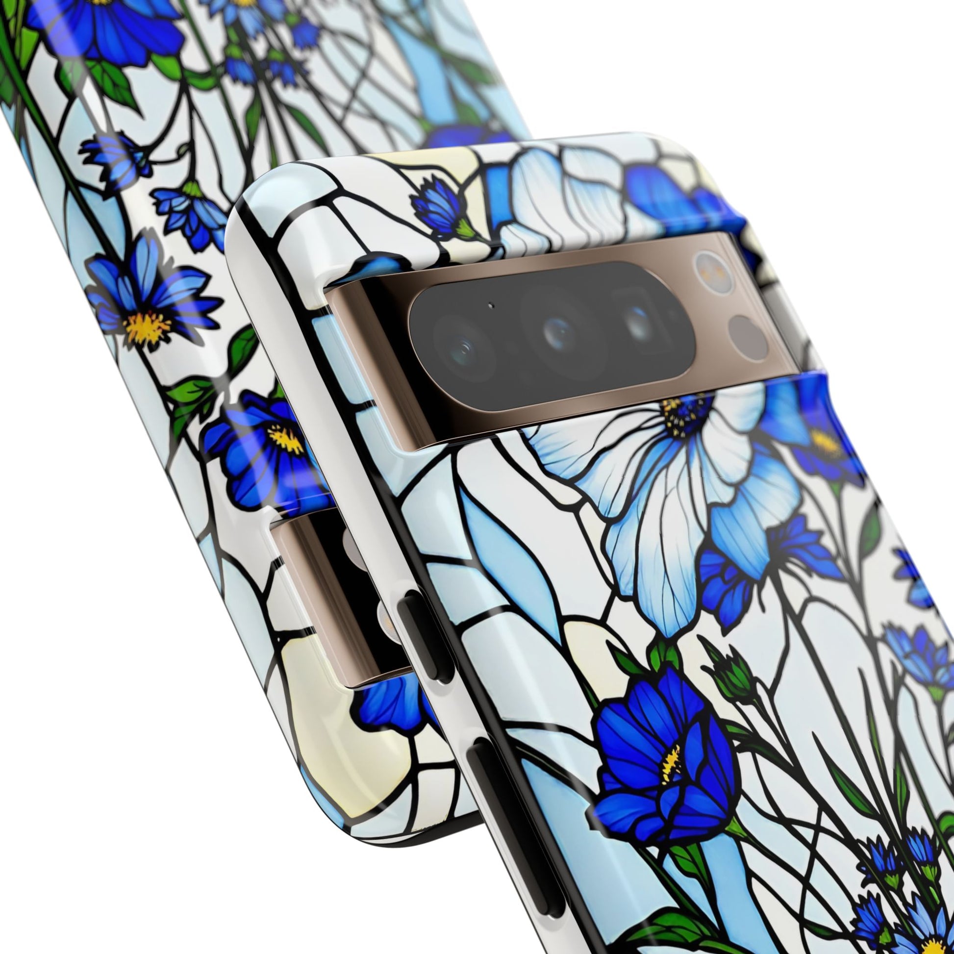 Botanical Stained Glass Tough Case - Floral Phone Cover, Protective Phone Case, Flower Pattern Phone Shell, Nature Inspired Smartphone Case,