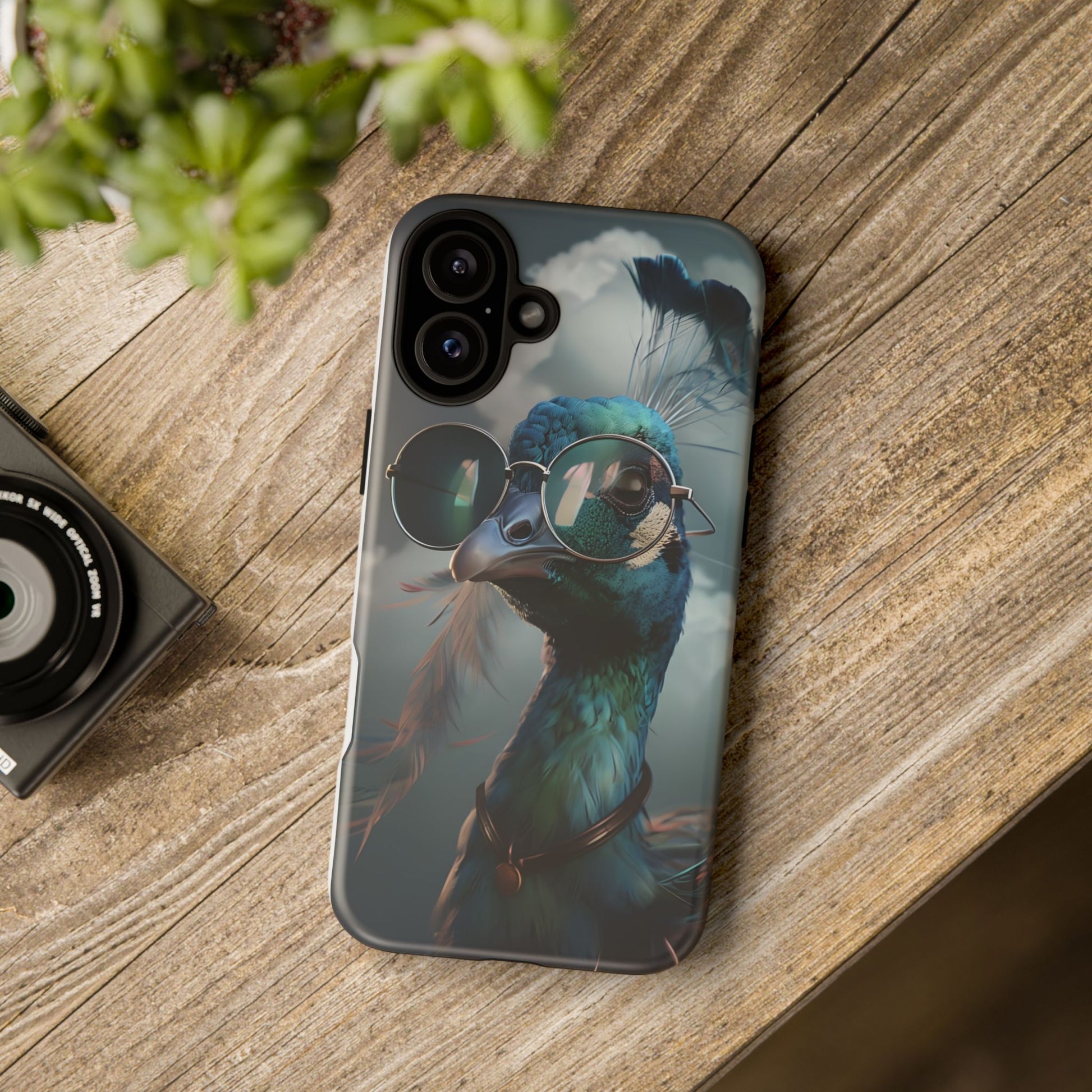Phone Case, Peacock Design, Neon Lighting, Unique Gift, Hard Shell Cover, Protective Sleeve