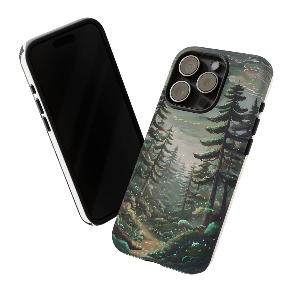 Phone Case, Whimsical Anime Forest Illustration Brimming With Enchantment, Tough Protective Cover, Unique Gift, Trendy