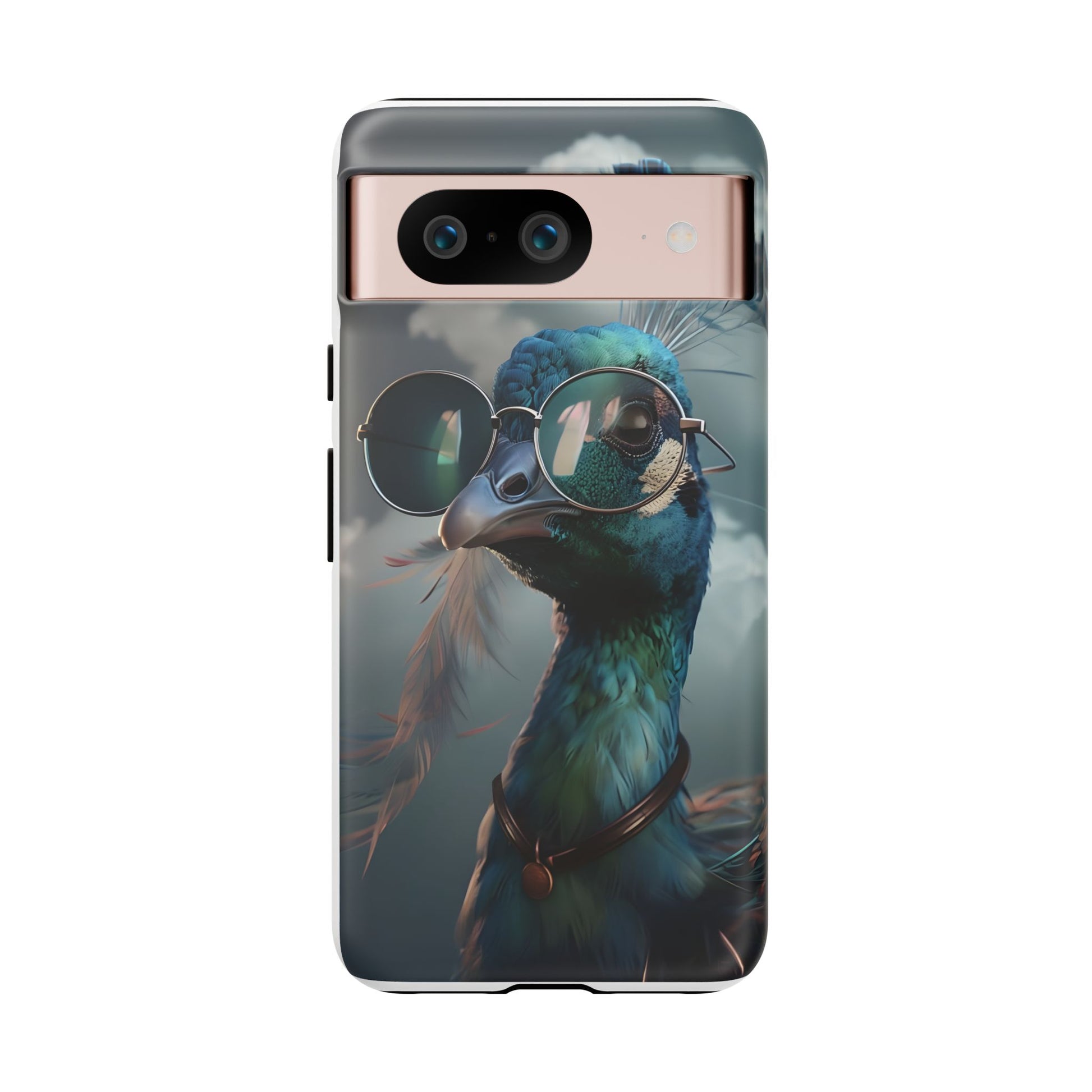 Phone Case, Peacock Design, Neon Lighting, Unique Gift, Hard Shell Cover, Protective Sleeve