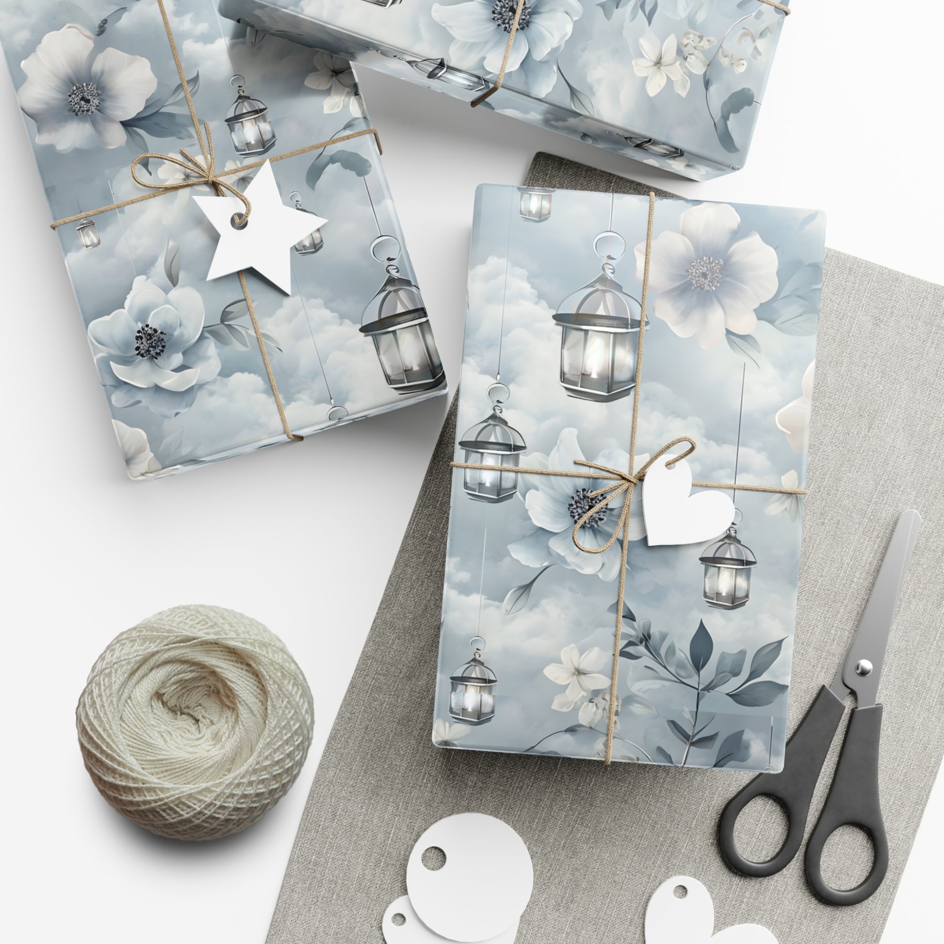 Gift Wrap Papers, Wrapping Paper, Gift Wrap Roll, Floral Lantern Design, Birthday Present, Packaging Supplies