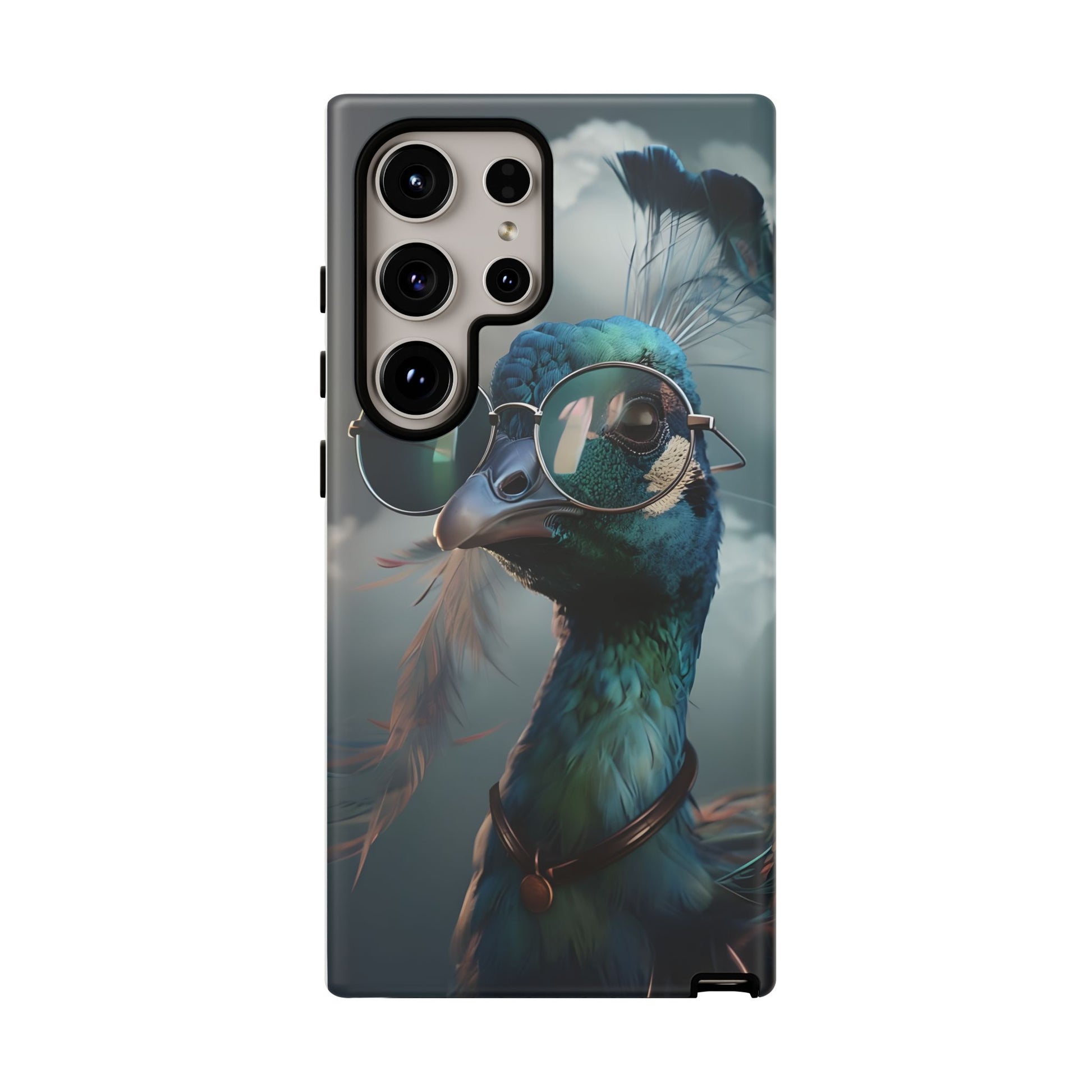 Phone Case, Peacock Design, Neon Lighting, Unique Gift, Hard Shell Cover, Protective Sleeve