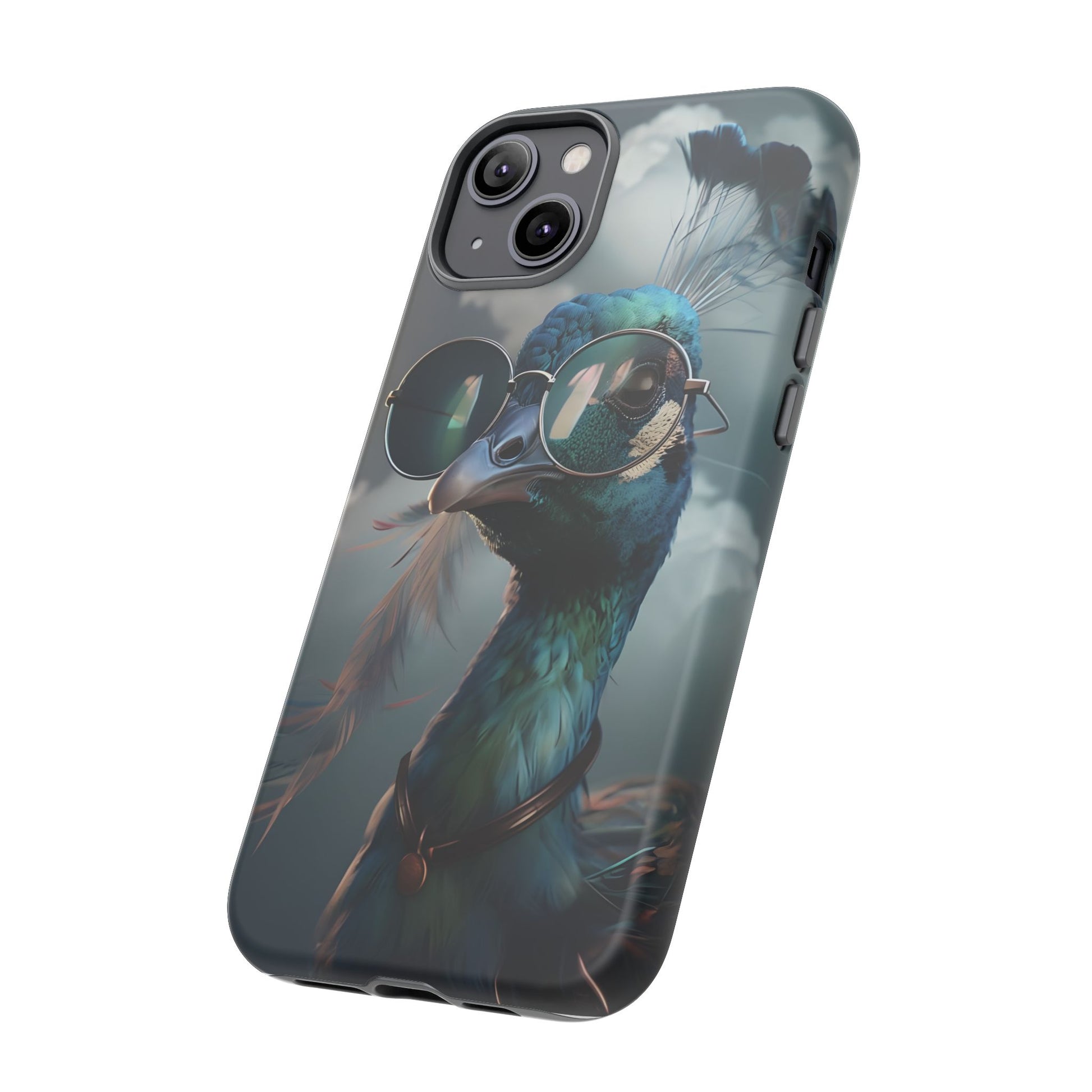 Phone Case, Peacock Design, Neon Lighting, Unique Gift, Hard Shell Cover, Protective Sleeve