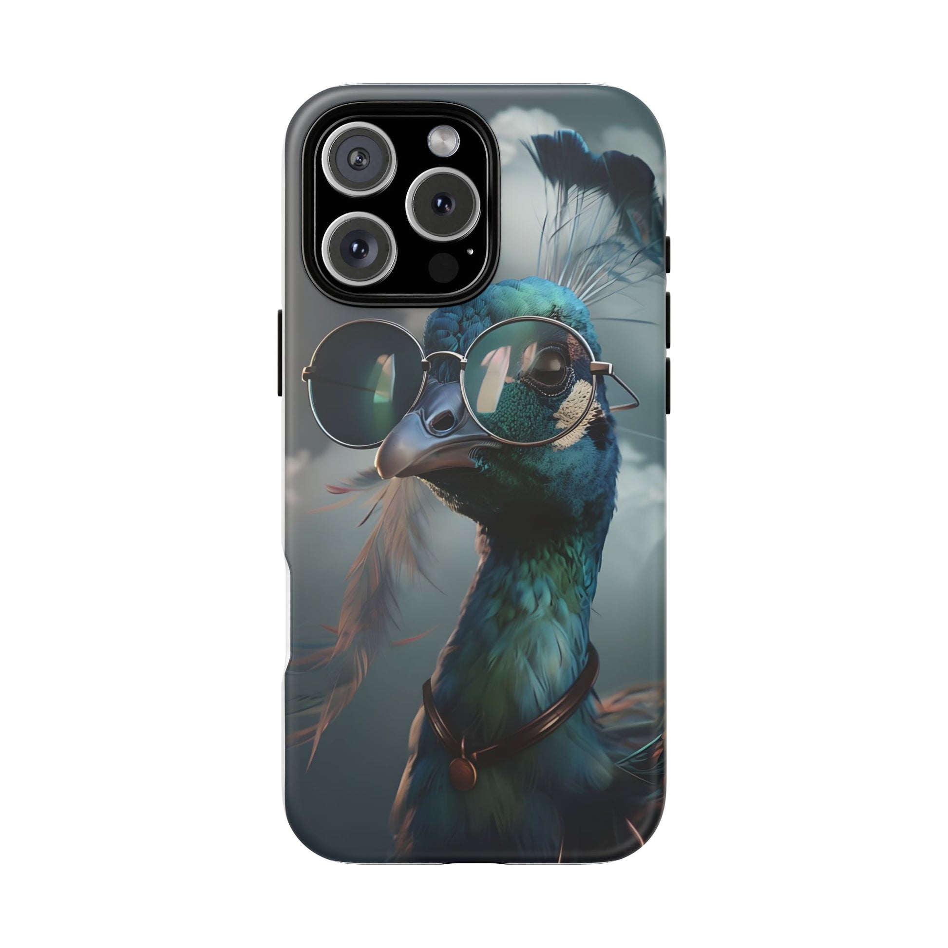 Phone Case, Peacock Design, Neon Lighting, Unique Gift, Hard Shell Cover, Protective Sleeve
