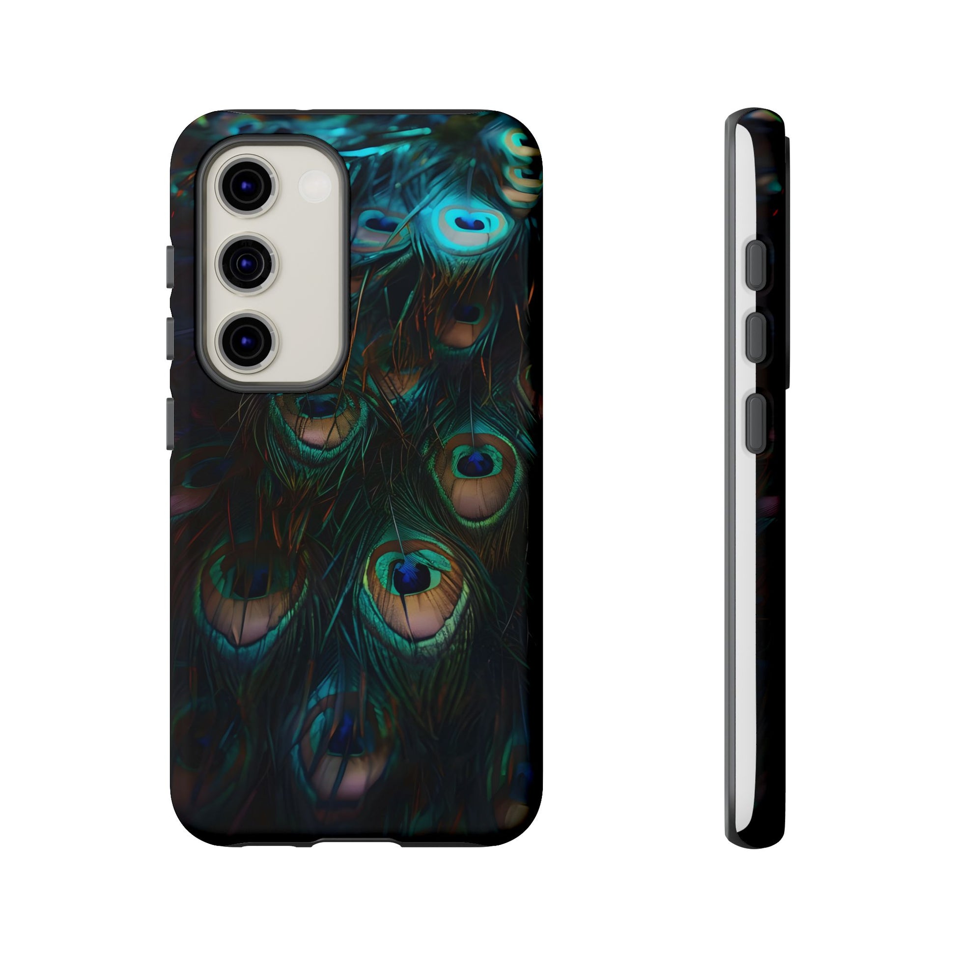 Phone Case, Close Up Peacock Feathers Design, Protective Cover, Unique Gift, Stylish Accessory, Nature Lover Gift, Feather Print Case