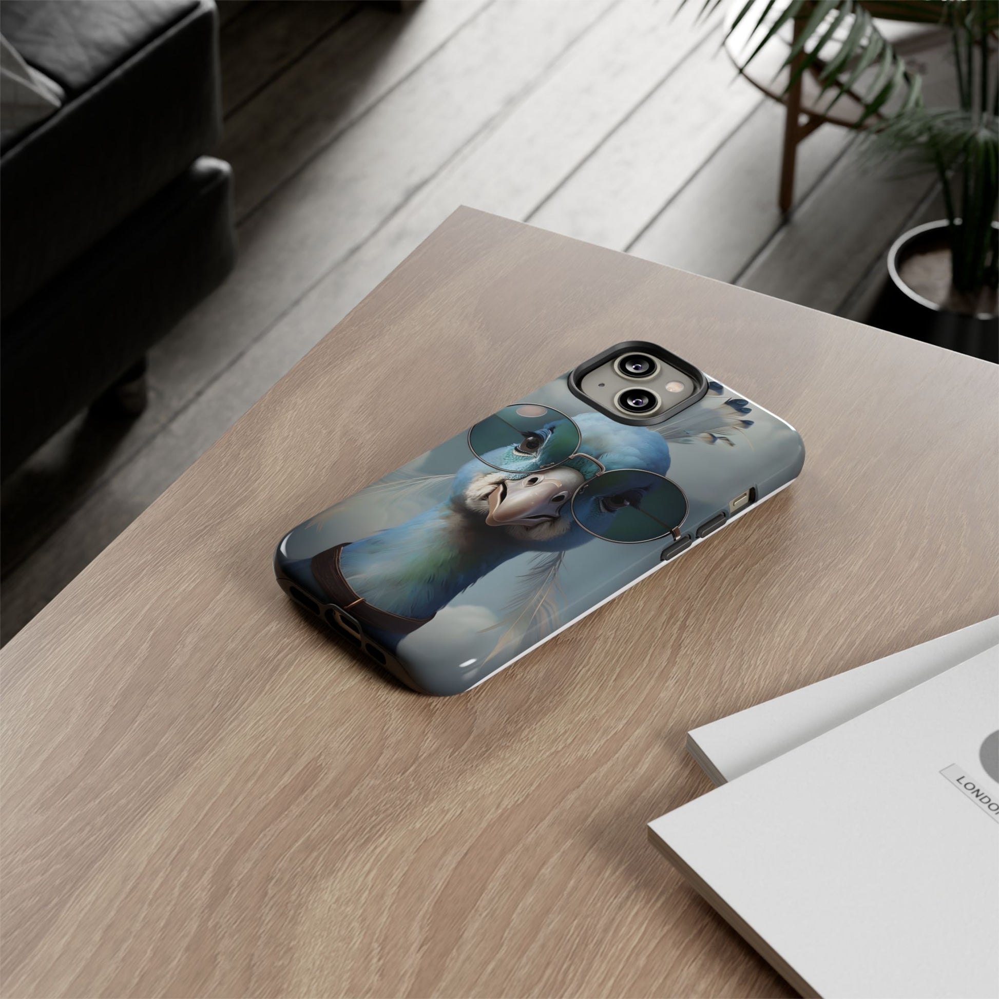 Phone Case, Glamorous Peacock Wearing Sunglasses - Protective Cover, Unique Gift, Trendy Accessories, Animal Lover, Fashionable Mobile Shell