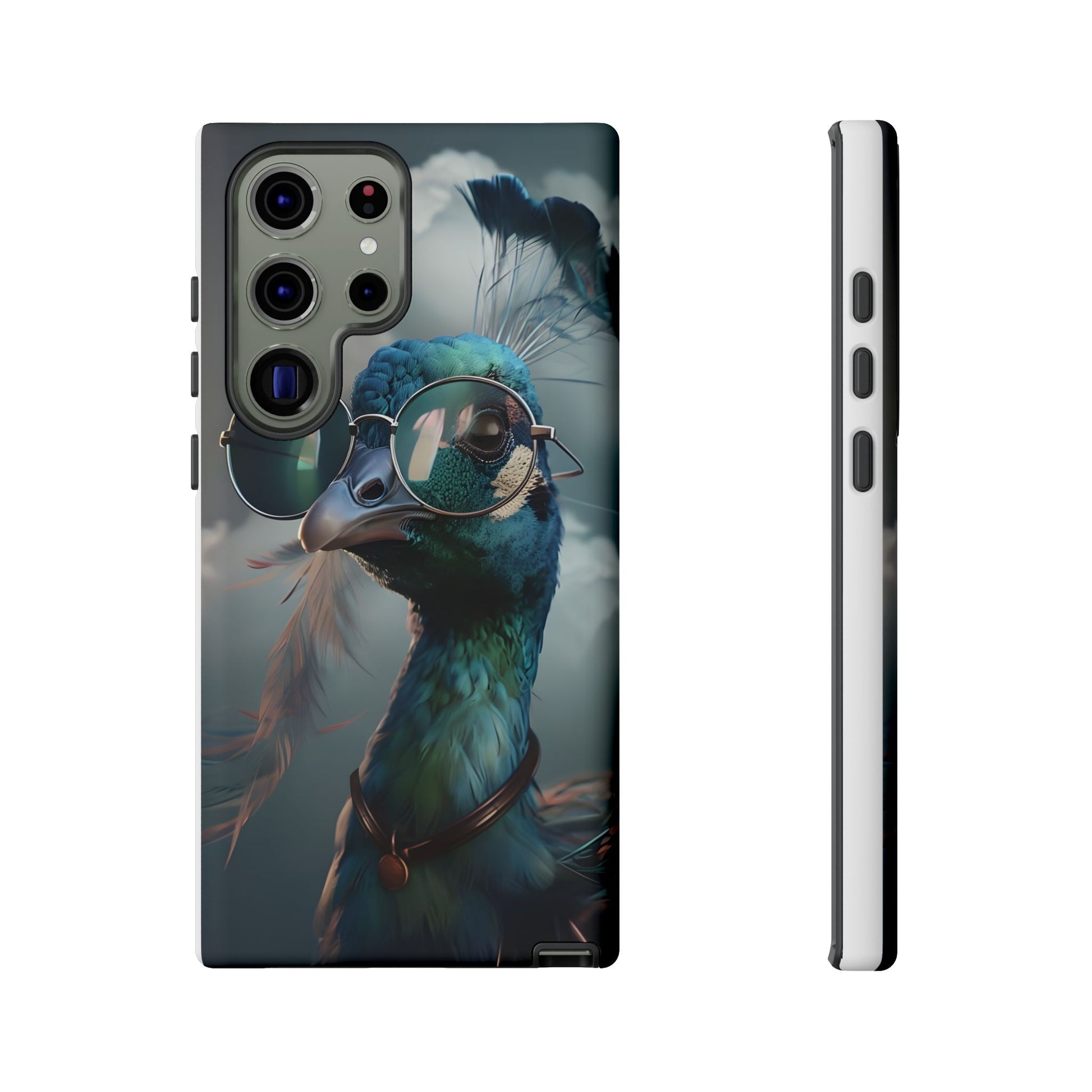 Phone Case, Peacock Design, Neon Lighting, Unique Gift, Hard Shell Cover, Protective Sleeve