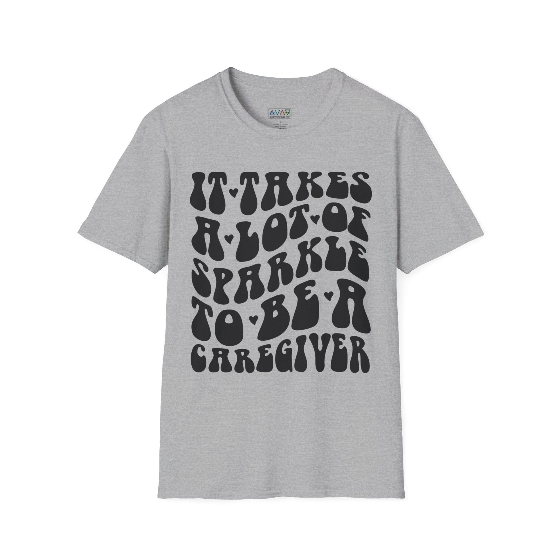 Sparkling Caregiver T-Shirt, Unisex Softstyle Tee, Perfect Gift for Nurses, Caregivers, Appreciation Day, Motivational Shirt