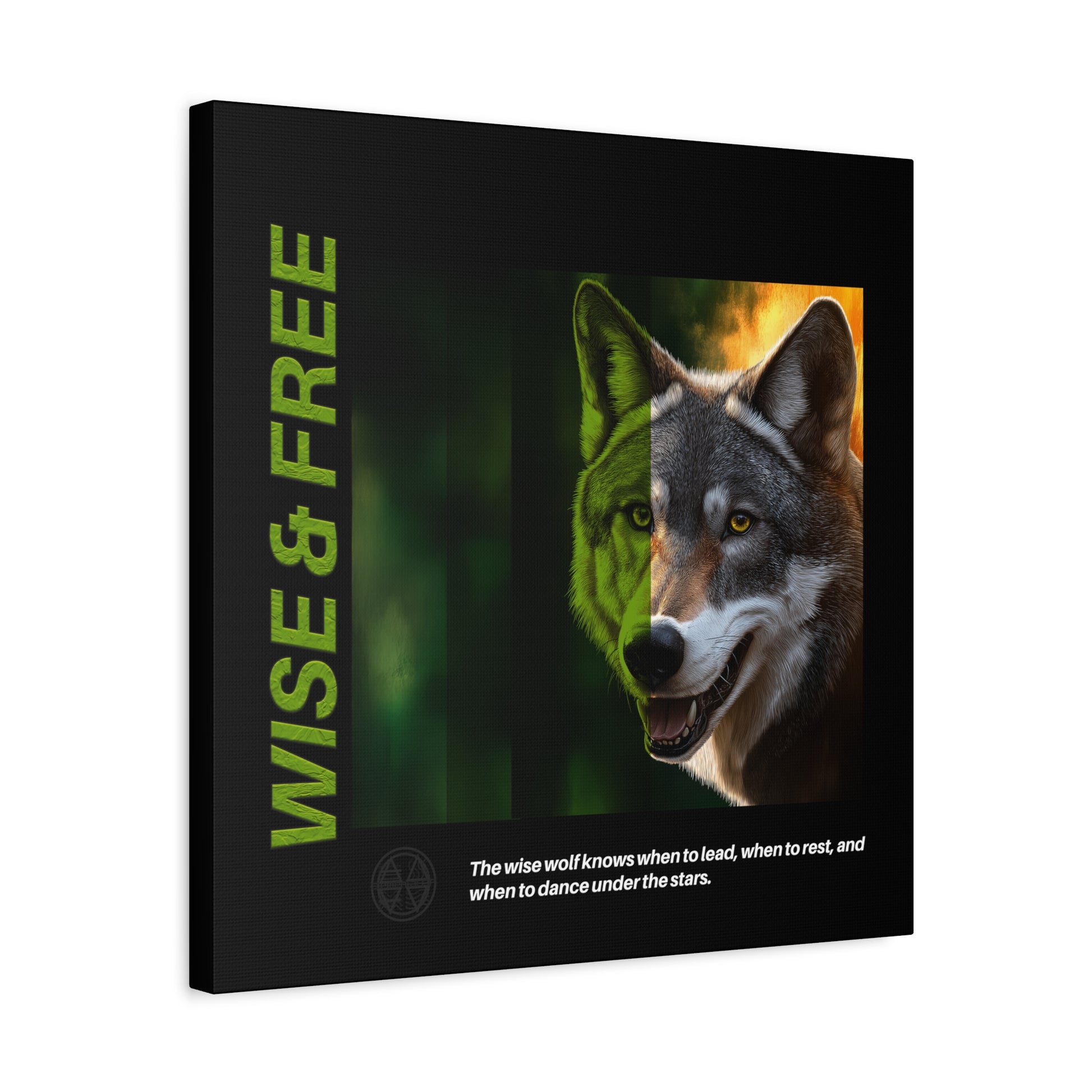 Canvas Art, Wise & Free Wall Decor, Inspirational Wolf, Motivational Home Decor, Nature-Themed Gift