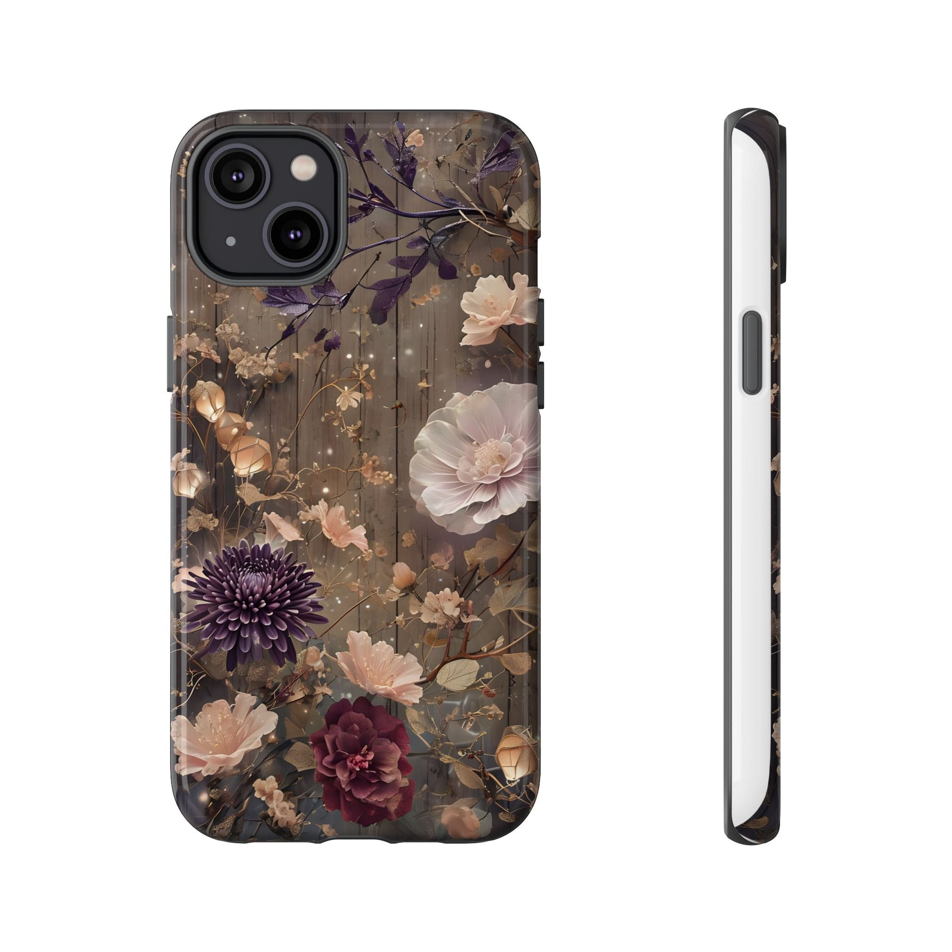 Tough Cases, Enchanting Floral Pattern - Floral Phone Case, Protective Phone Cover, Botanical Design, Flower Print, Tough Shell for Device