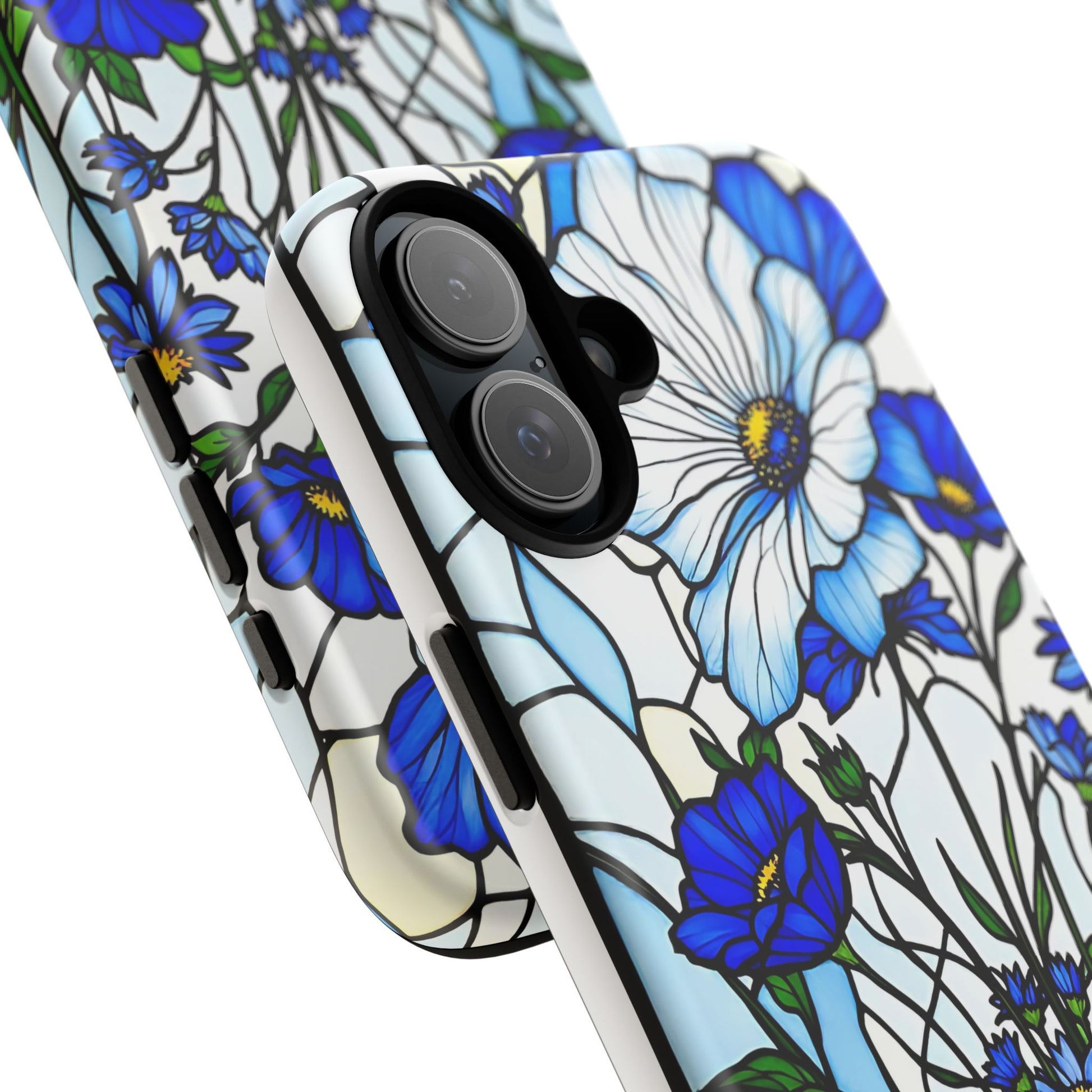 Botanical Stained Glass Tough Case - Floral Phone Cover, Protective Phone Case, Flower Pattern Phone Shell, Nature Inspired Smartphone Case,