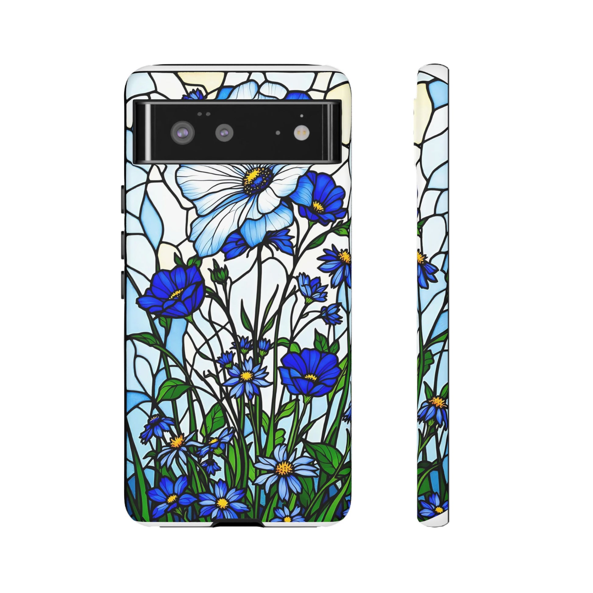 Botanical Stained Glass Tough Case - Floral Phone Cover, Protective Phone Case, Flower Pattern Phone Shell, Nature Inspired Smartphone Case,