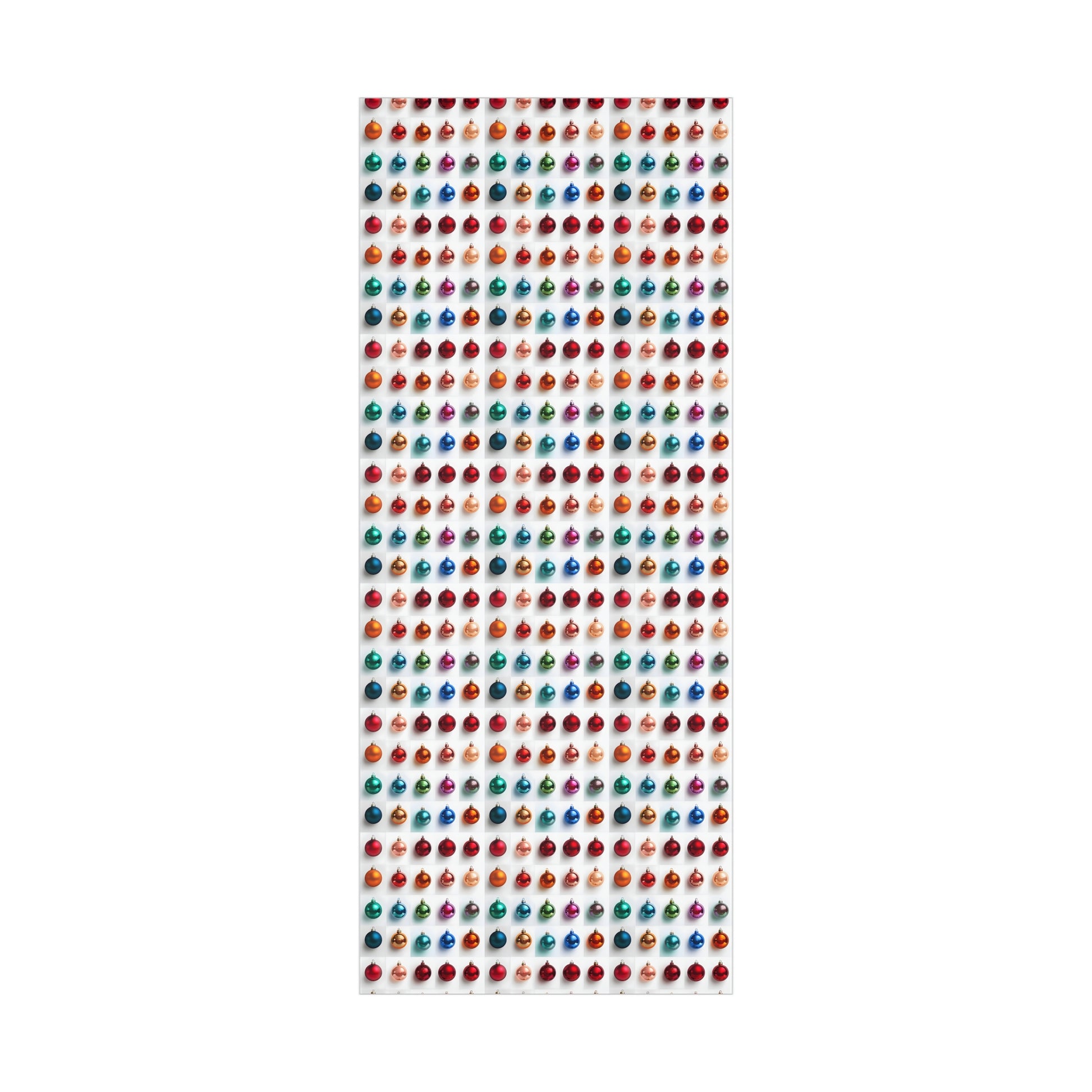 Wrapping Paper, Vibrant Christmas Ornaments On White Background - Gift Wrap Rolls, Eco-Friendly Gift Wrap, Holiday