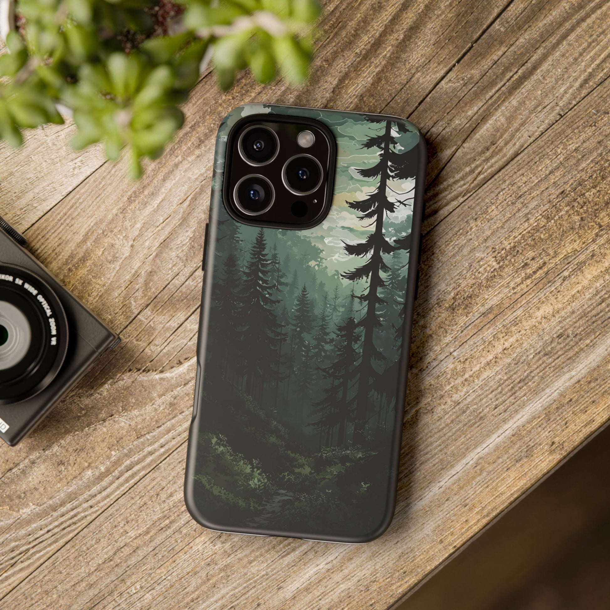 Phone Case, Serene Forest Landscape Digital Illustration Phone Case Cover, Tough Protective Cover, Unique Gift, Trendy