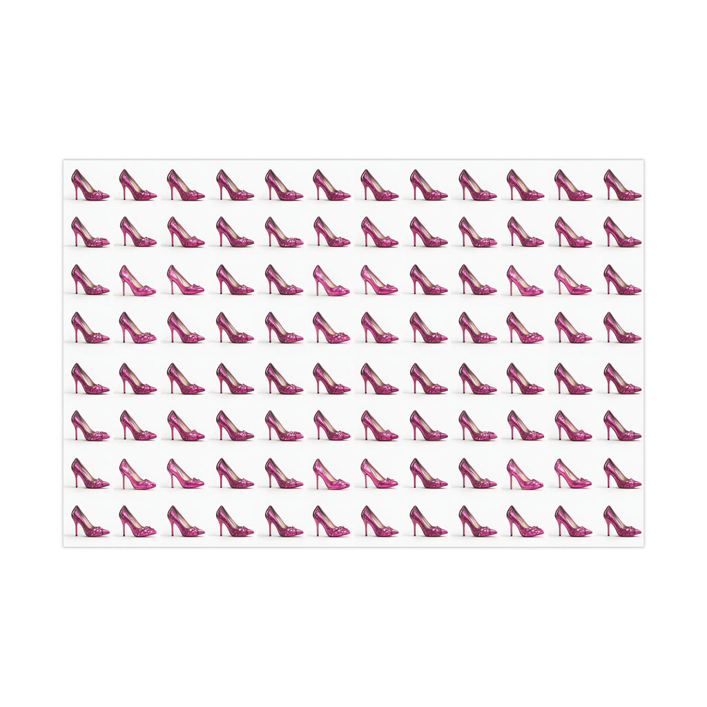 Wrapping Paper, Hot Pink High Heels On White Background - Gift Wrap Rolls, Eco-Friendly Gift Wrap, Holiday