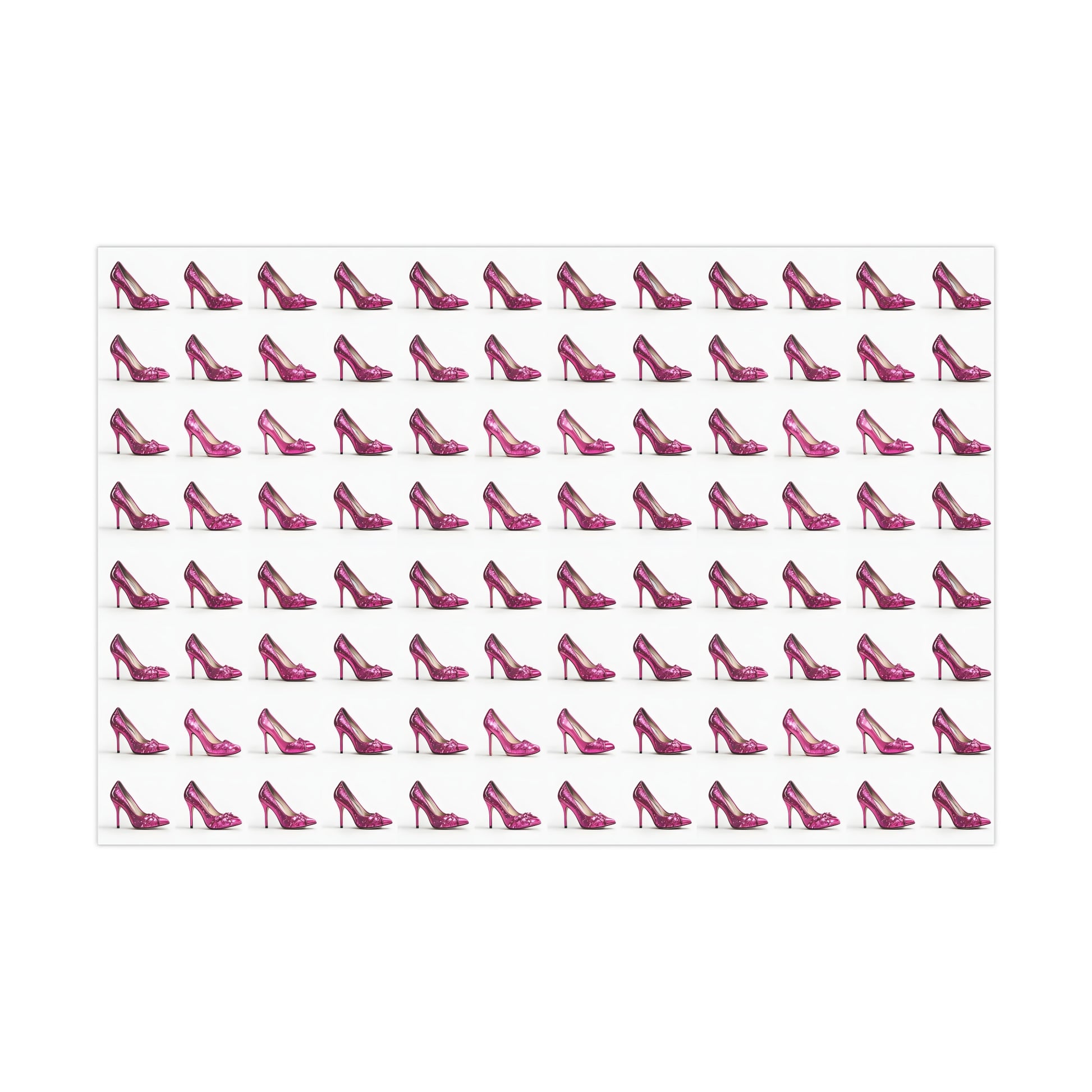 Wrapping Paper, Hot Pink High Heels On White Background - Gift Wrap Rolls, Eco-Friendly Gift Wrap, Holiday