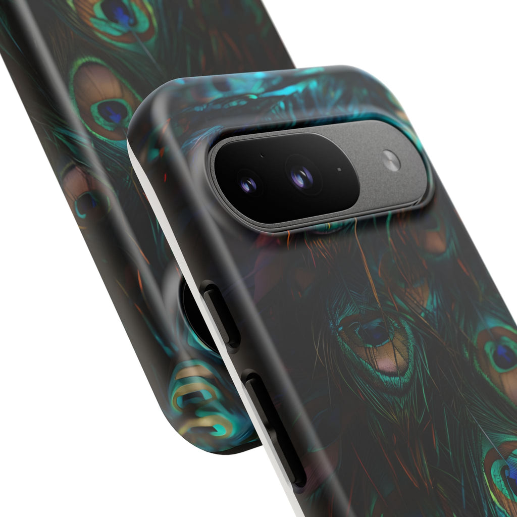 Phone Case, Close Up Peacock Feathers Design, Protective Cover, Unique Gift, Stylish Accessory, Nature Lover Gift, Feather Print Case