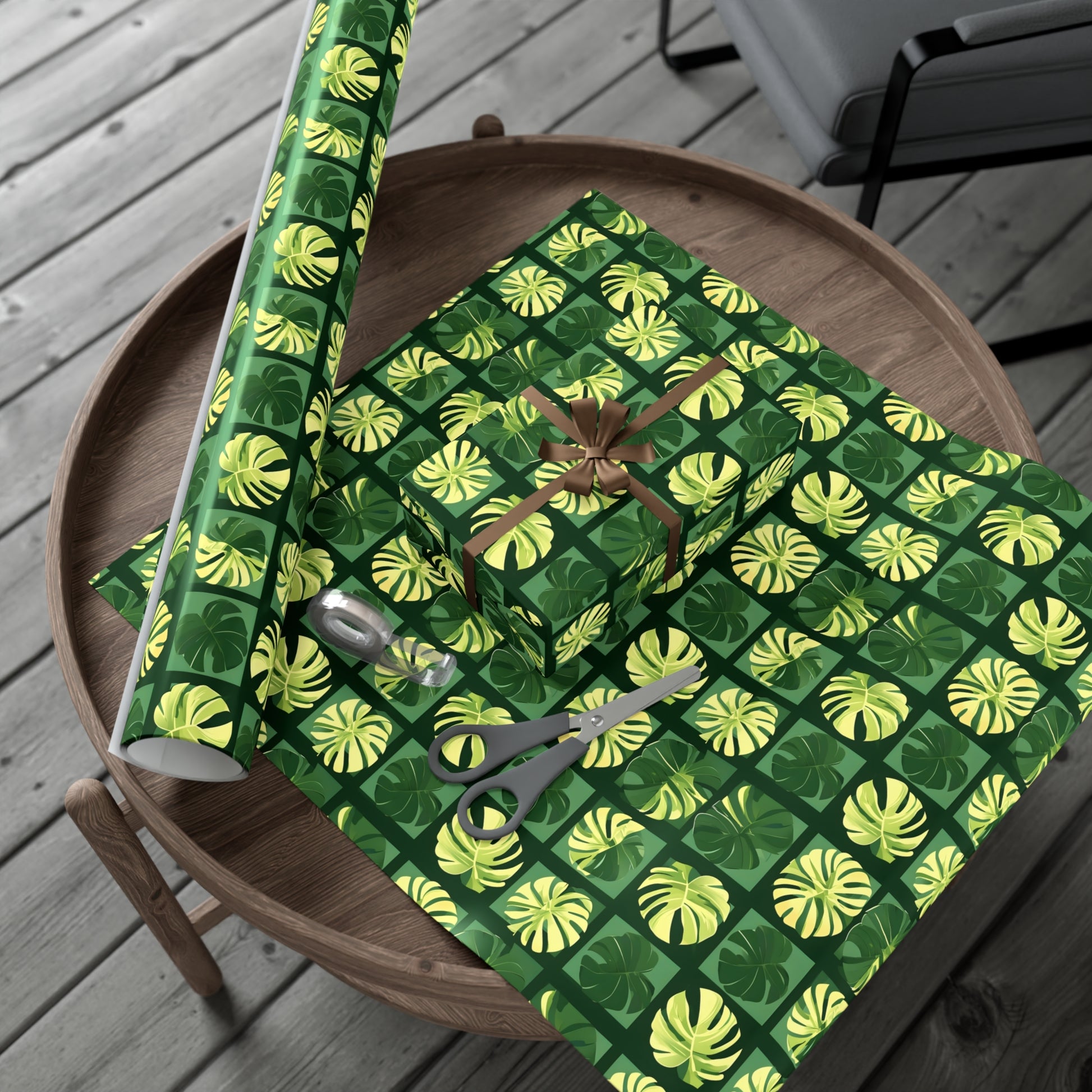 Wrapping Paper, Vibrant Tropical Botanical Pattern With Monstera Leaves - Gift Wrap Rolls, Eco-Friendly Gift Wrap, Holiday Season Wrapping