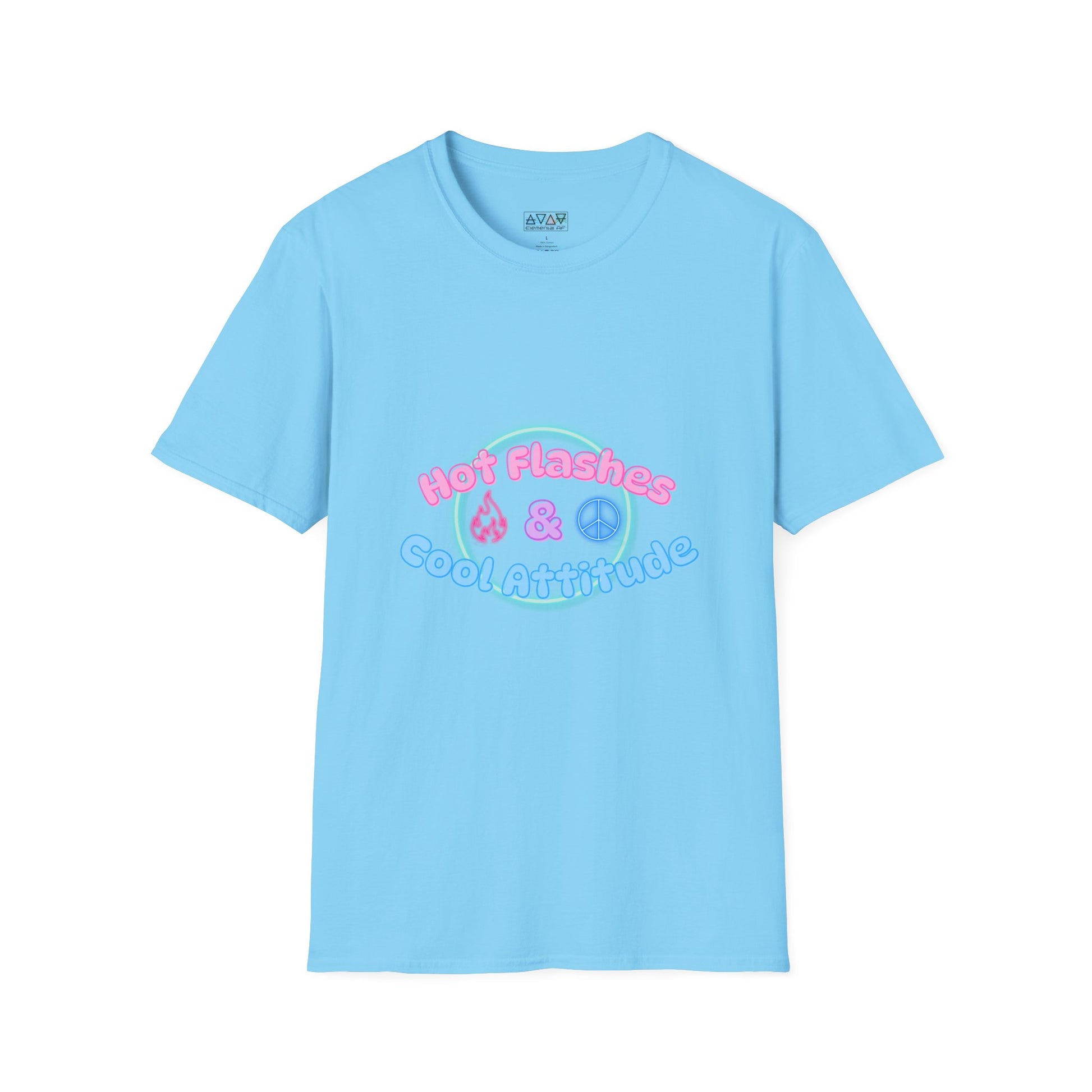 Midlife Women's Hot Flashes Cool Attitude Unisex Softstyle T-Shirt, Menopause Shirt, Funny Graphic Tee, Mom Gift, Birthday Present