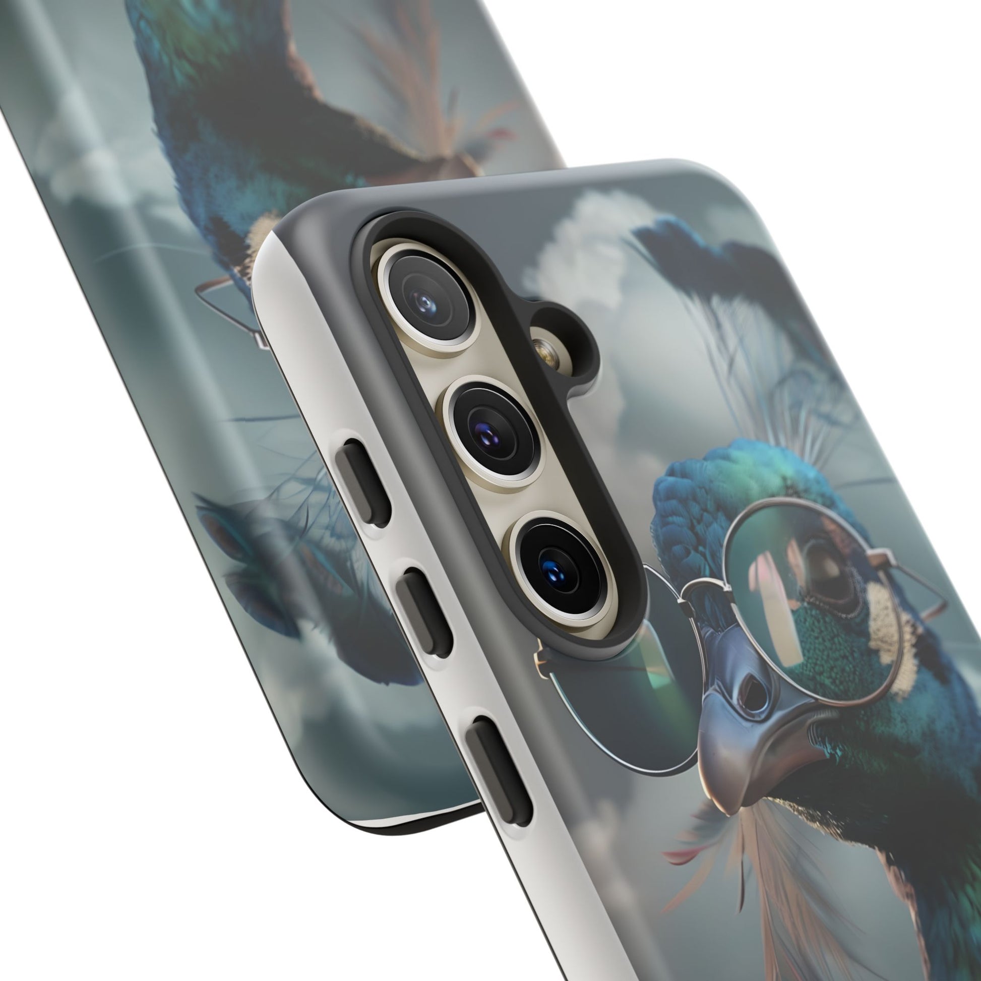 Phone Case, Peacock Design, Neon Lighting, Unique Gift, Hard Shell Cover, Protective Sleeve