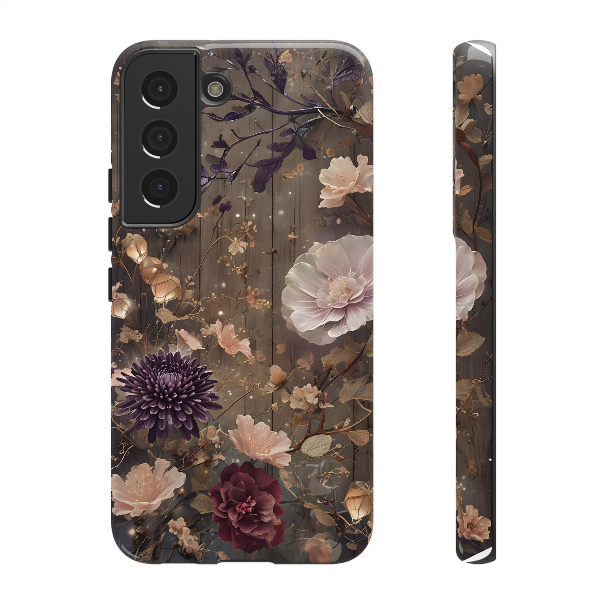 Tough Cases, Enchanting Floral Pattern - Floral Phone Case, Protective Phone Cover, Botanical Design, Flower Print, Tough Shell for Device