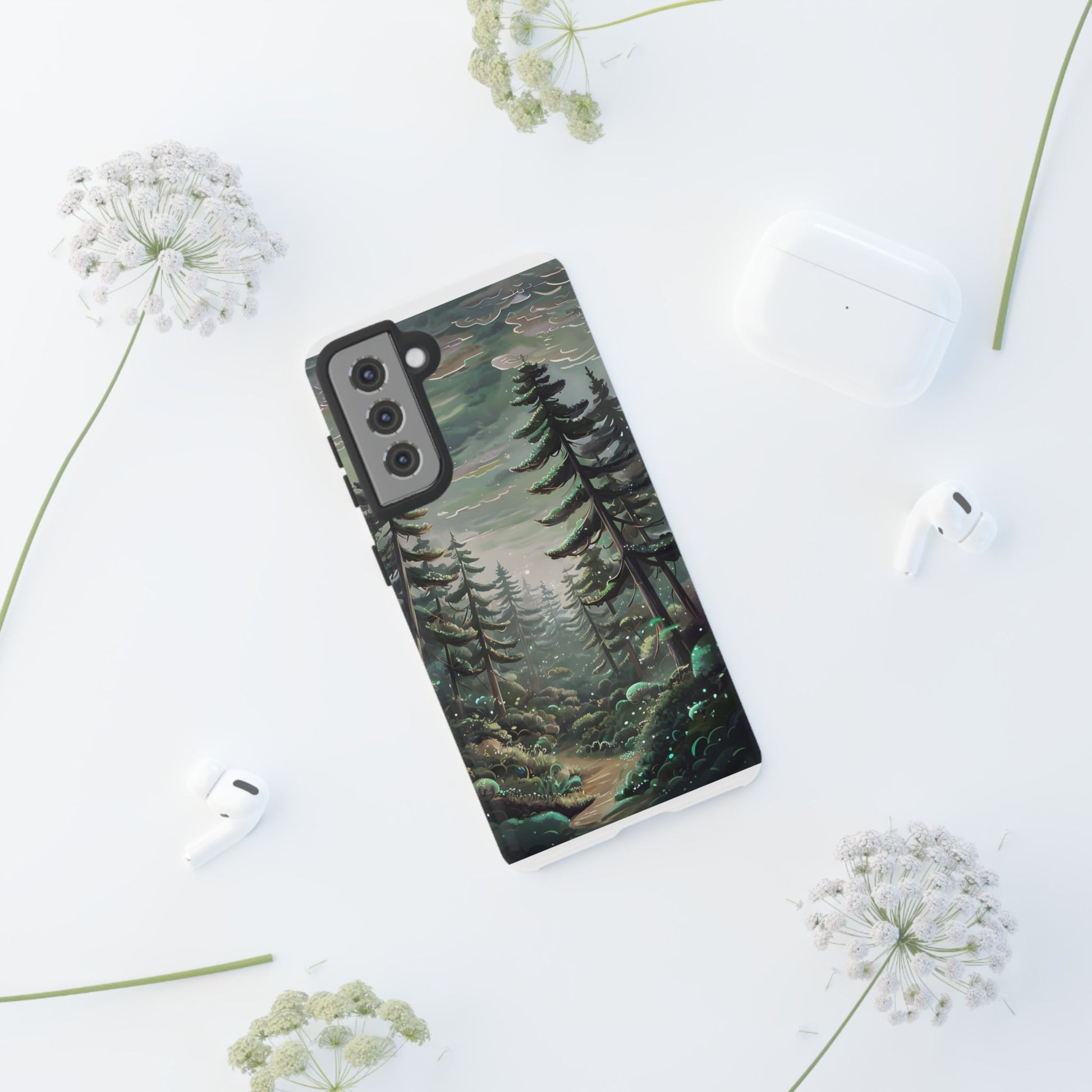 Phone Case, Whimsical Anime Forest Illustration Brimming With Enchantment, Tough Protective Cover, Unique Gift, Trendy