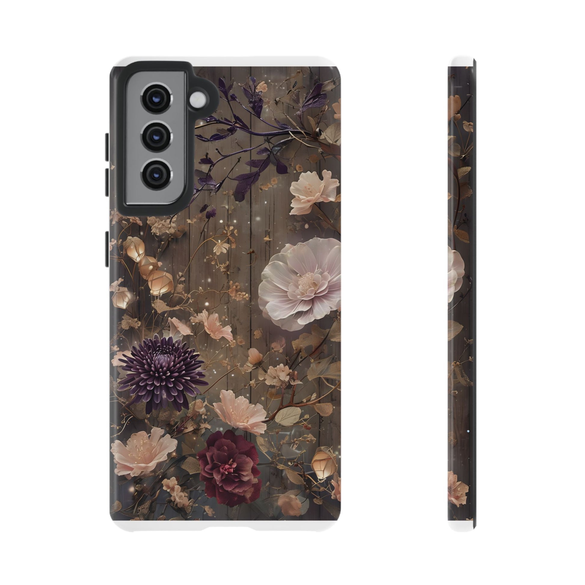 Tough Cases, Enchanting Floral Pattern - Floral Phone Case, Protective Phone Cover, Botanical Design, Flower Print, Tough Shell for Device