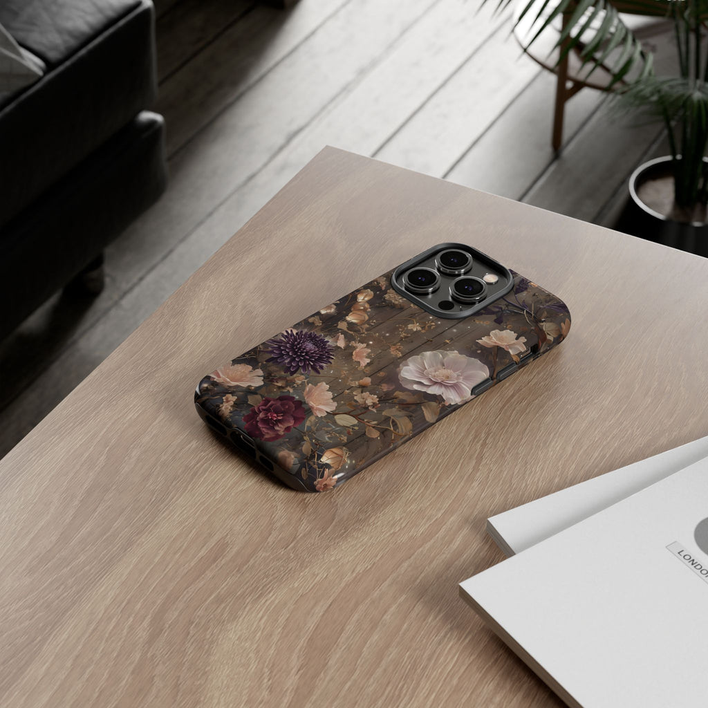 Tough Cases, Enchanting Floral Pattern - Floral Phone Case, Protective Phone Cover, Botanical Design, Flower Print, Tough Shell for Device