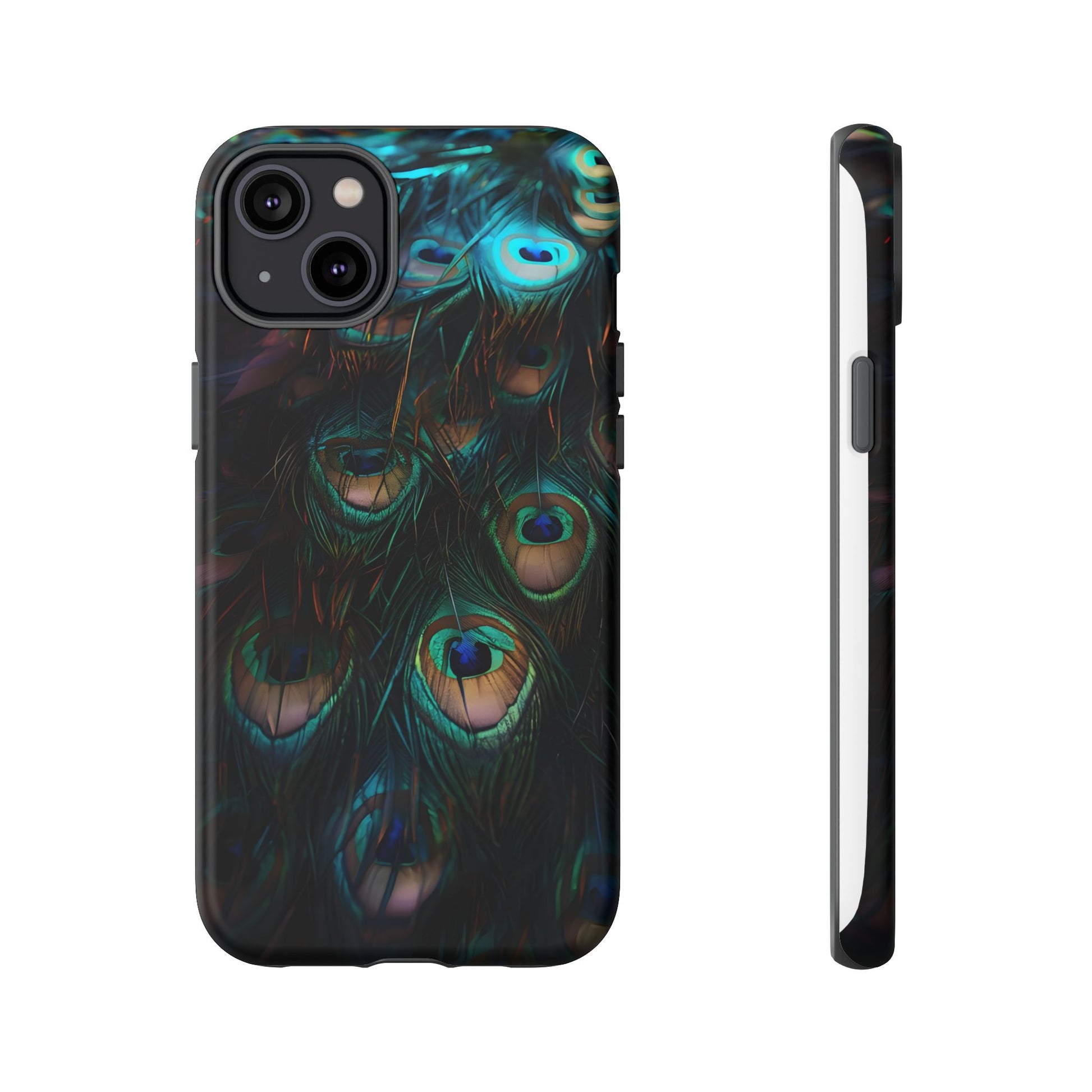 Phone Case, Close Up Peacock Feathers Design, Protective Cover, Unique Gift, Stylish Accessory, Nature Lover Gift, Feather Print Case