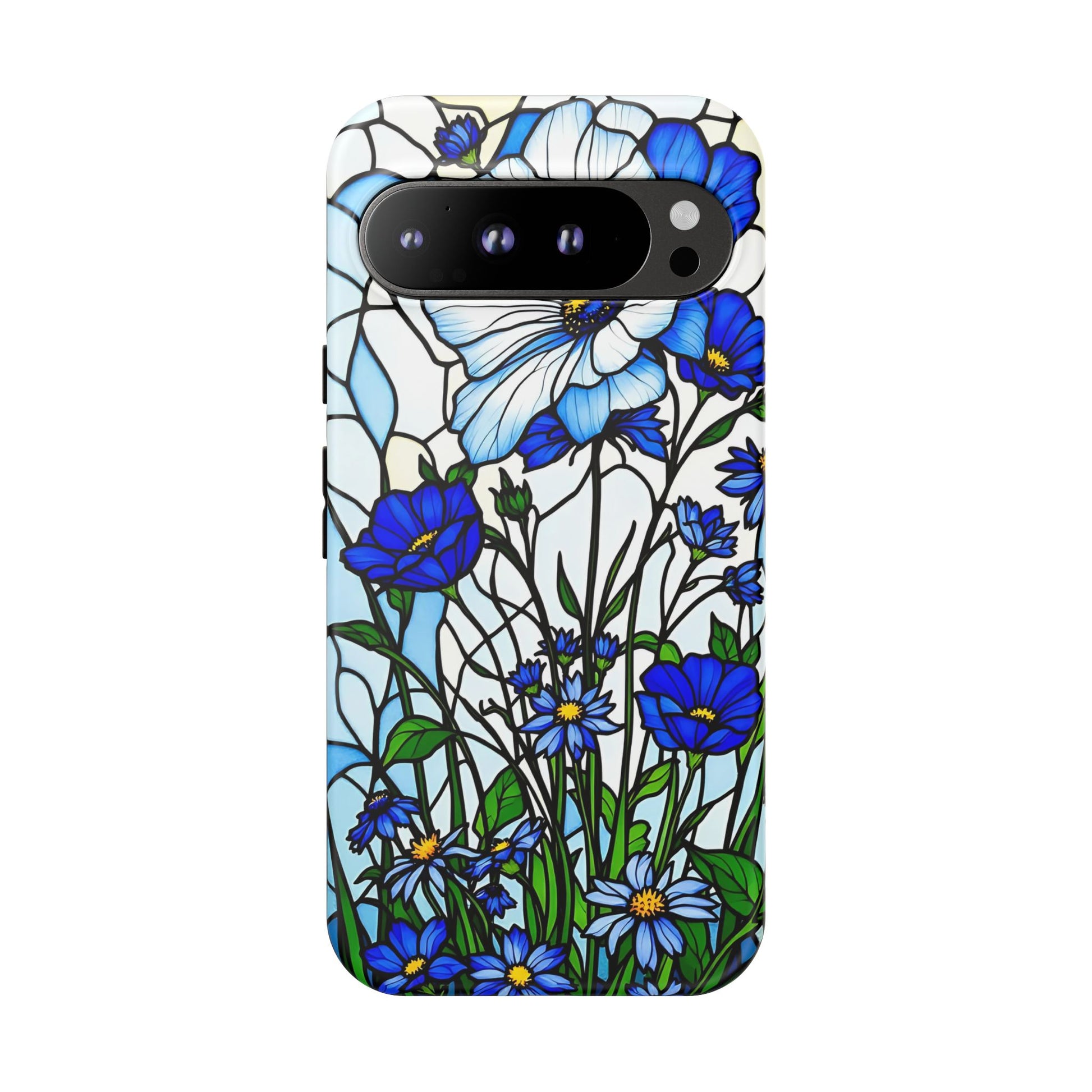 Botanical Stained Glass Tough Case - Floral Phone Cover, Protective Phone Case, Flower Pattern Phone Shell, Nature Inspired Smartphone Case,