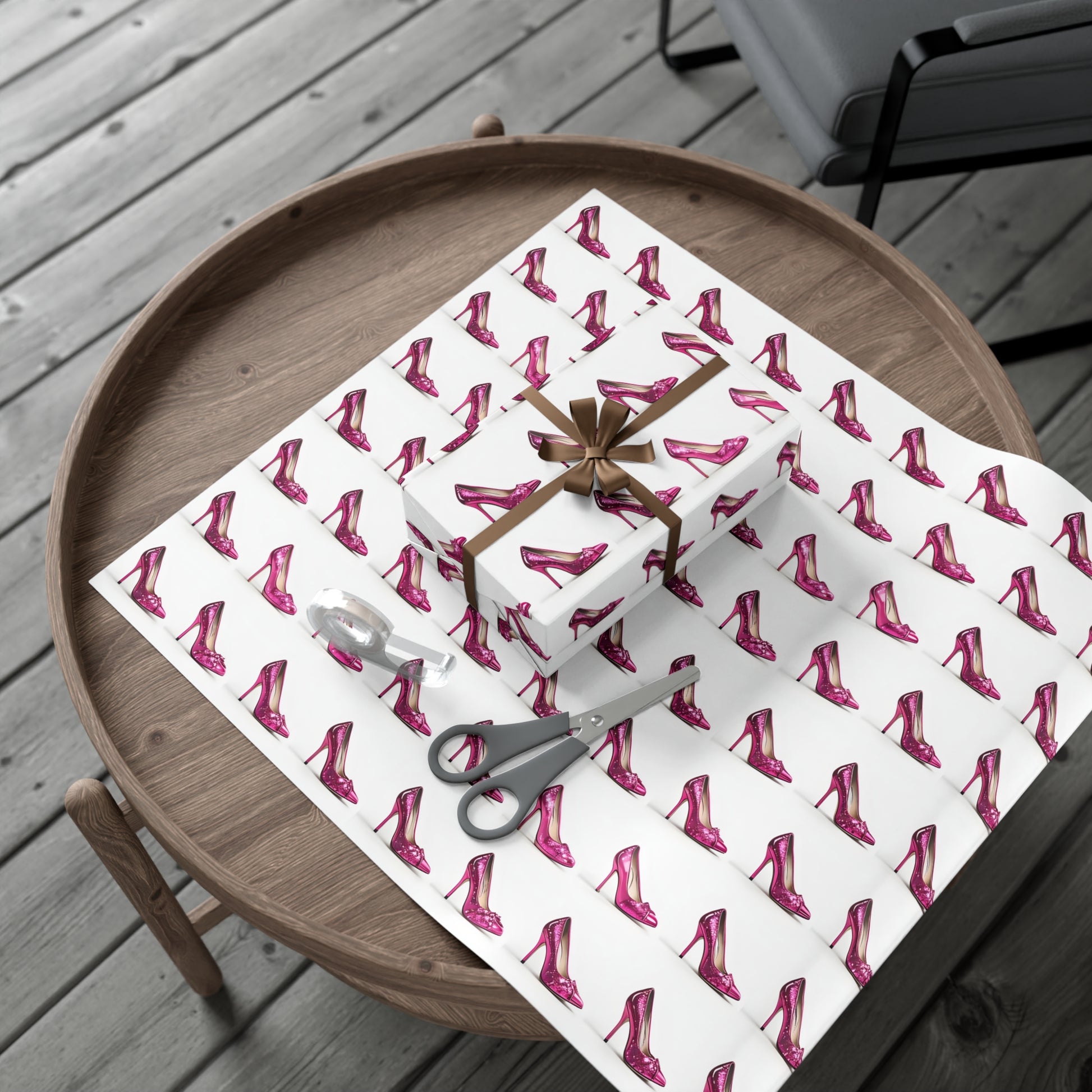 Wrapping Paper, Hot Pink High Heels On White Background - Gift Wrap Rolls, Eco-Friendly Gift Wrap, Holiday