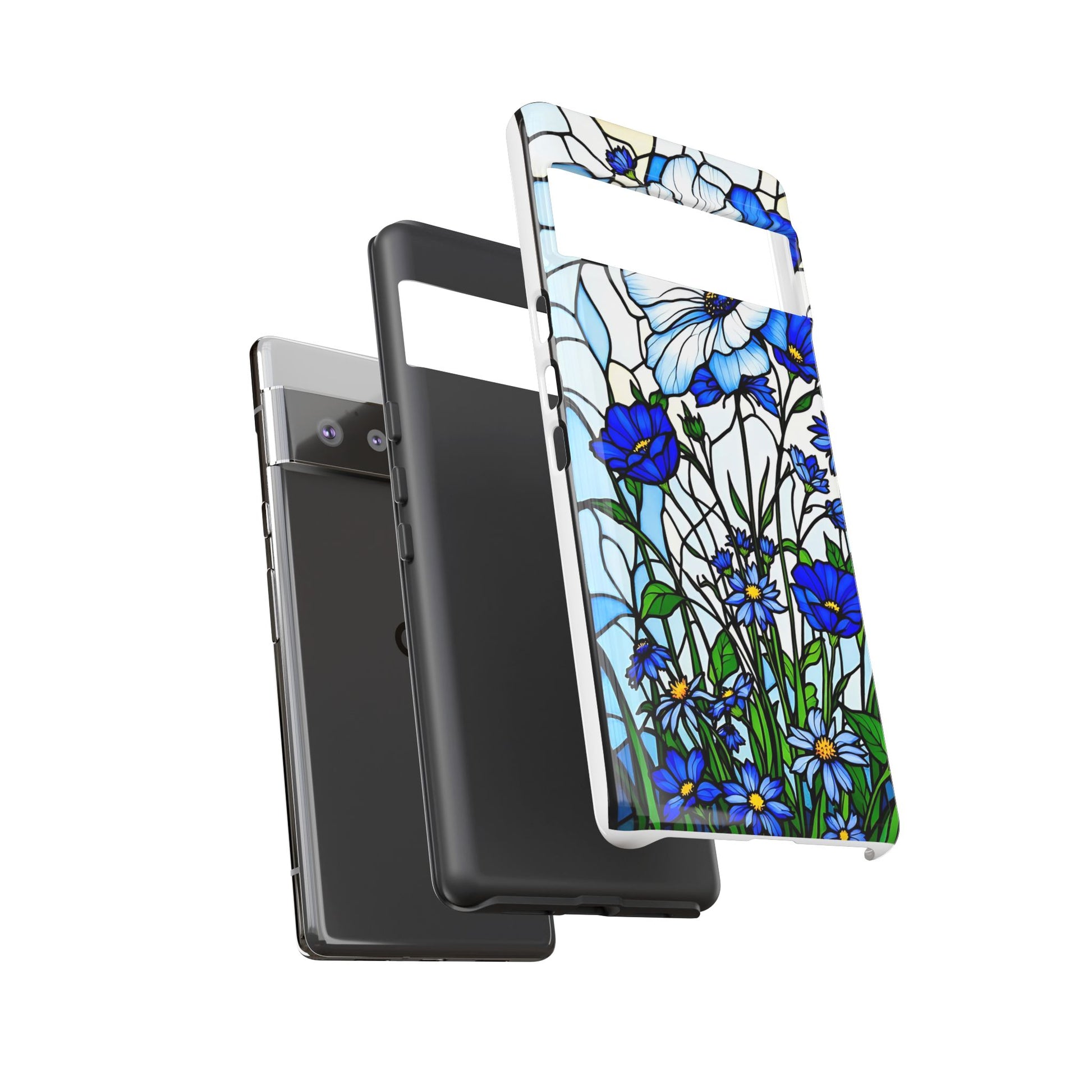 Botanical Stained Glass Tough Case - Floral Phone Cover, Protective Phone Case, Flower Pattern Phone Shell, Nature Inspired Smartphone Case,