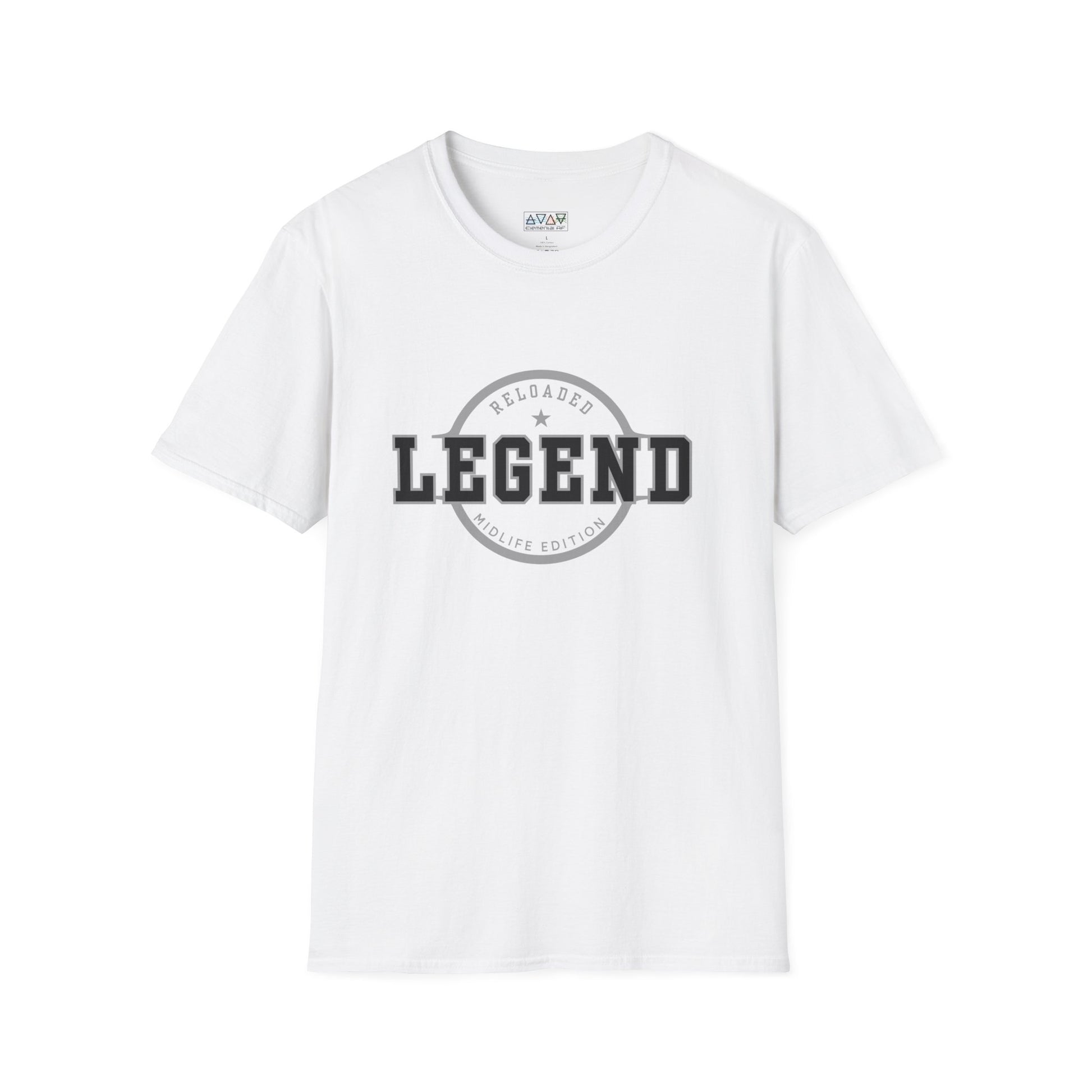 Mid-Life Legend Reloaded - Unisex Softstyle T-Shirt - Casual Comfort, Perfect for Legends, Gift for Him, Everyday Wear, Fun Gift Ideas