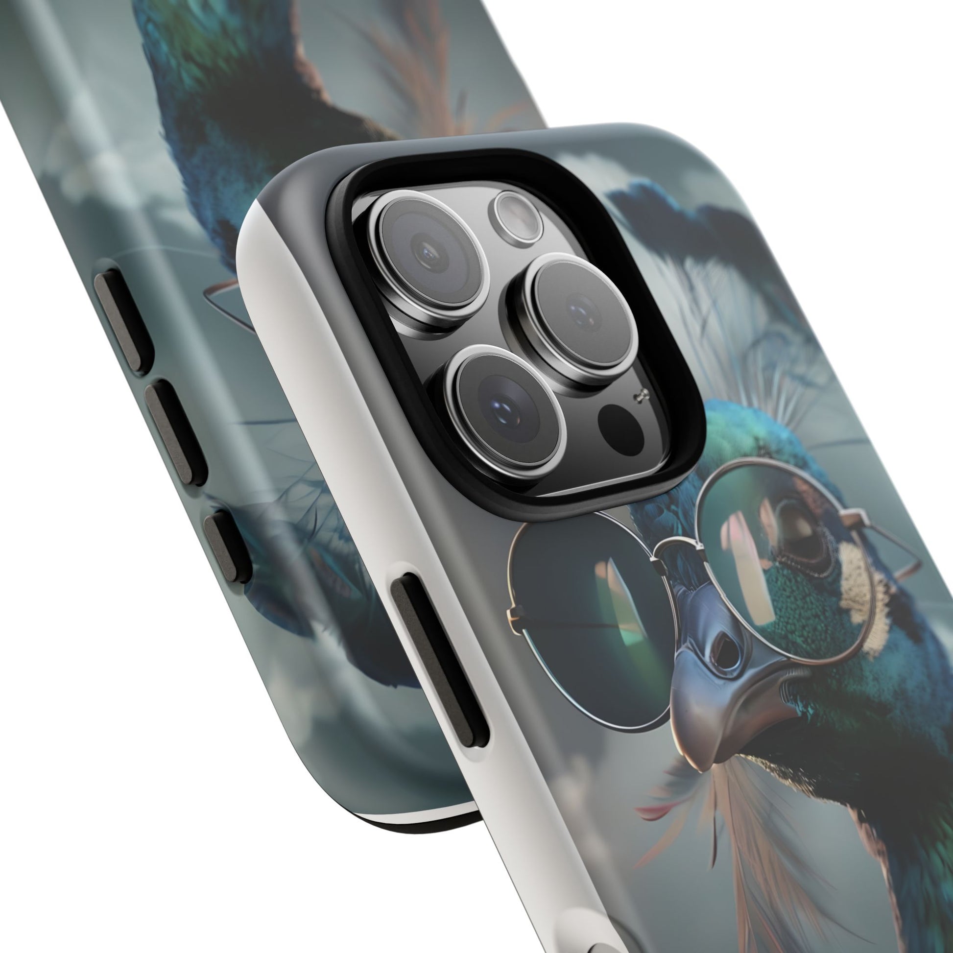 Phone Case, Peacock Design, Neon Lighting, Unique Gift, Hard Shell Cover, Protective Sleeve
