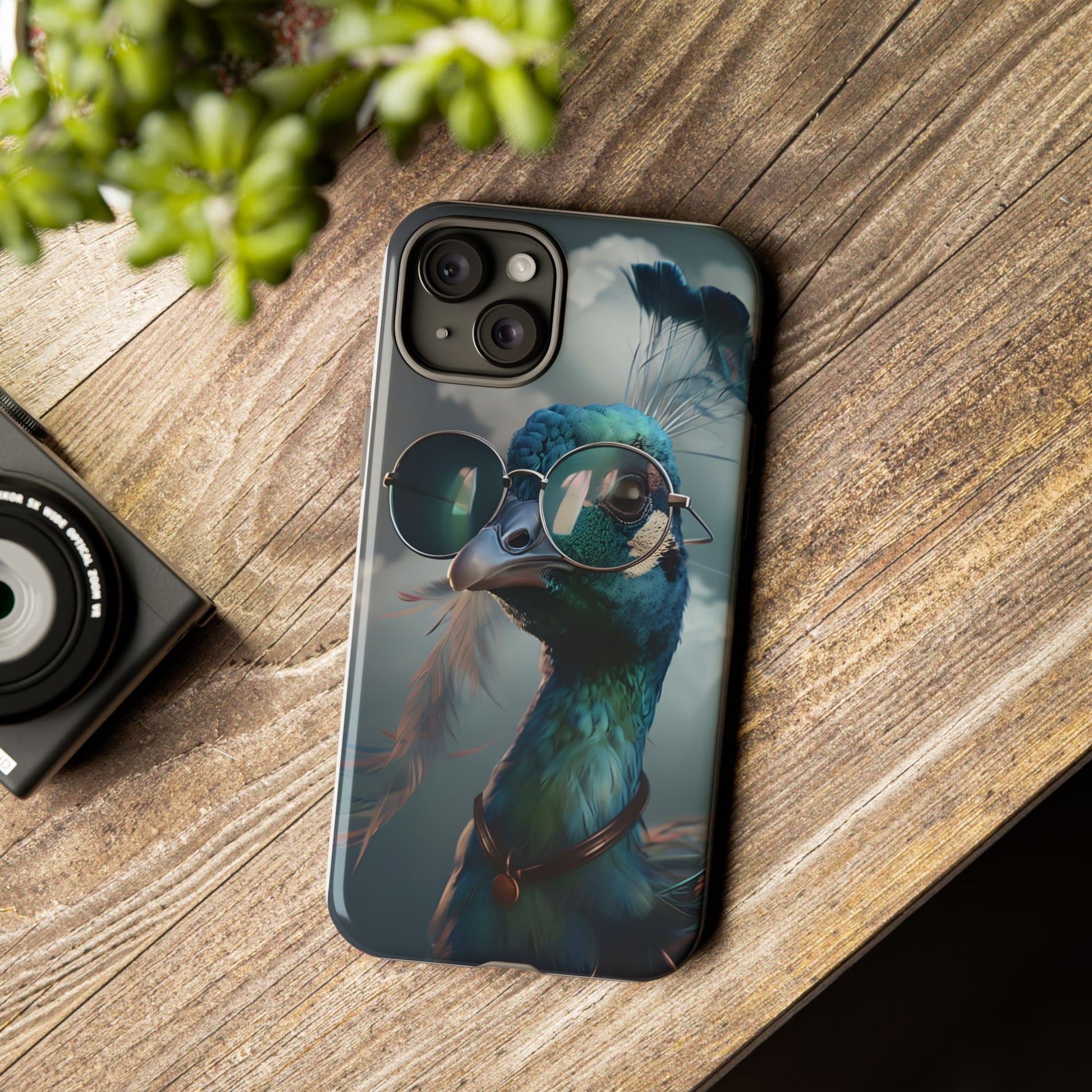 Phone Case, Peacock Design, Neon Lighting, Unique Gift, Hard Shell Cover, Protective Sleeve