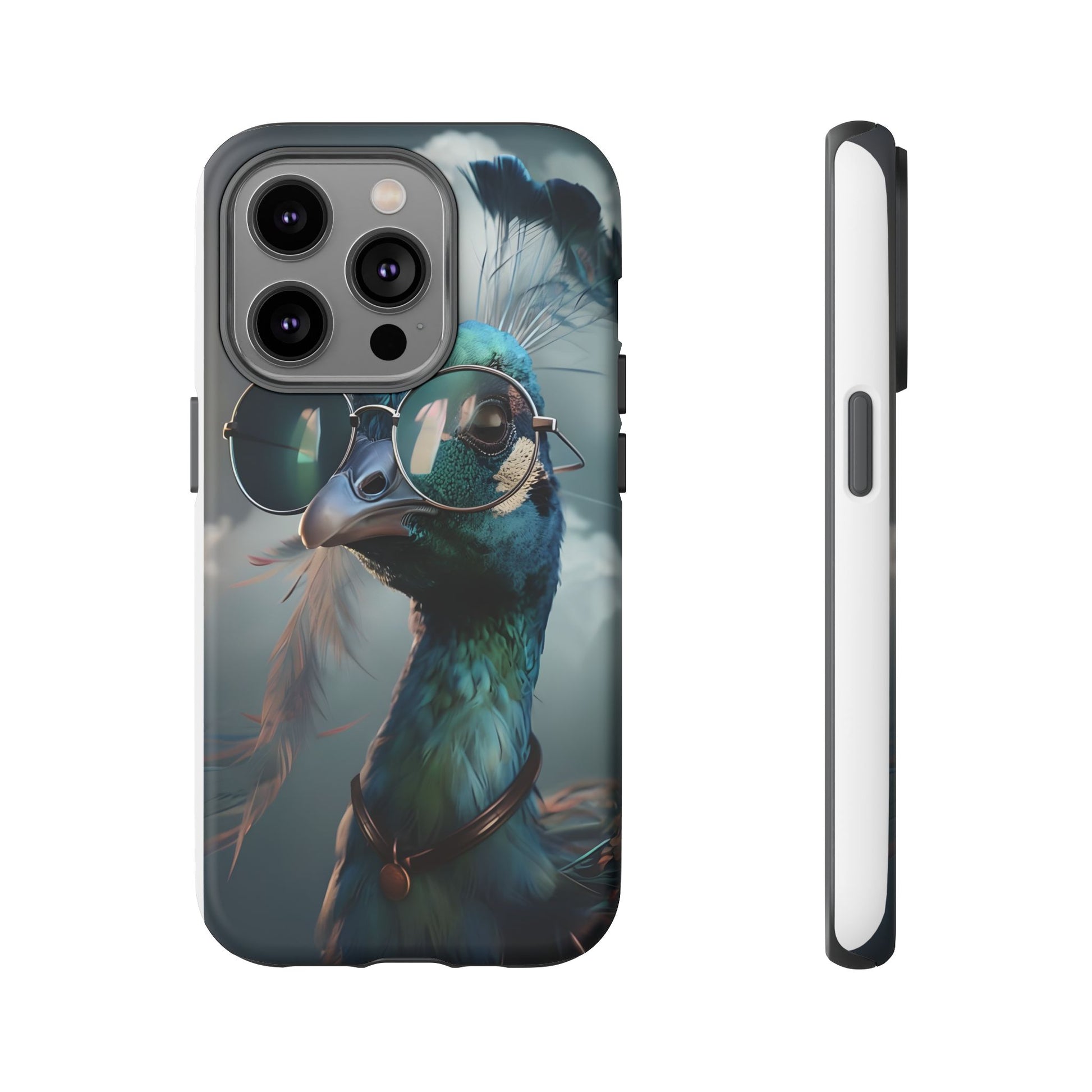 Phone Case, Peacock Design, Neon Lighting, Unique Gift, Hard Shell Cover, Protective Sleeve