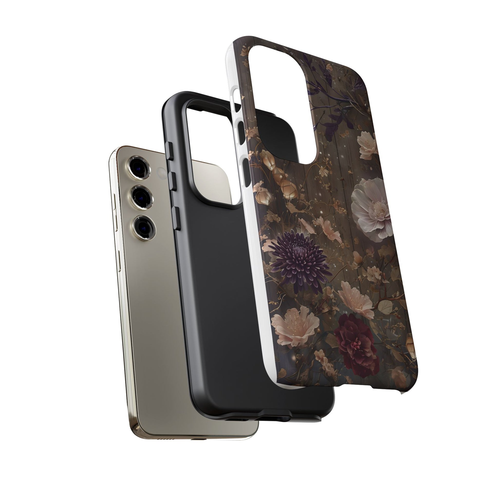 Tough Cases, Enchanting Floral Pattern - Floral Phone Case, Protective Phone Cover, Botanical Design, Flower Print, Tough Shell for Device