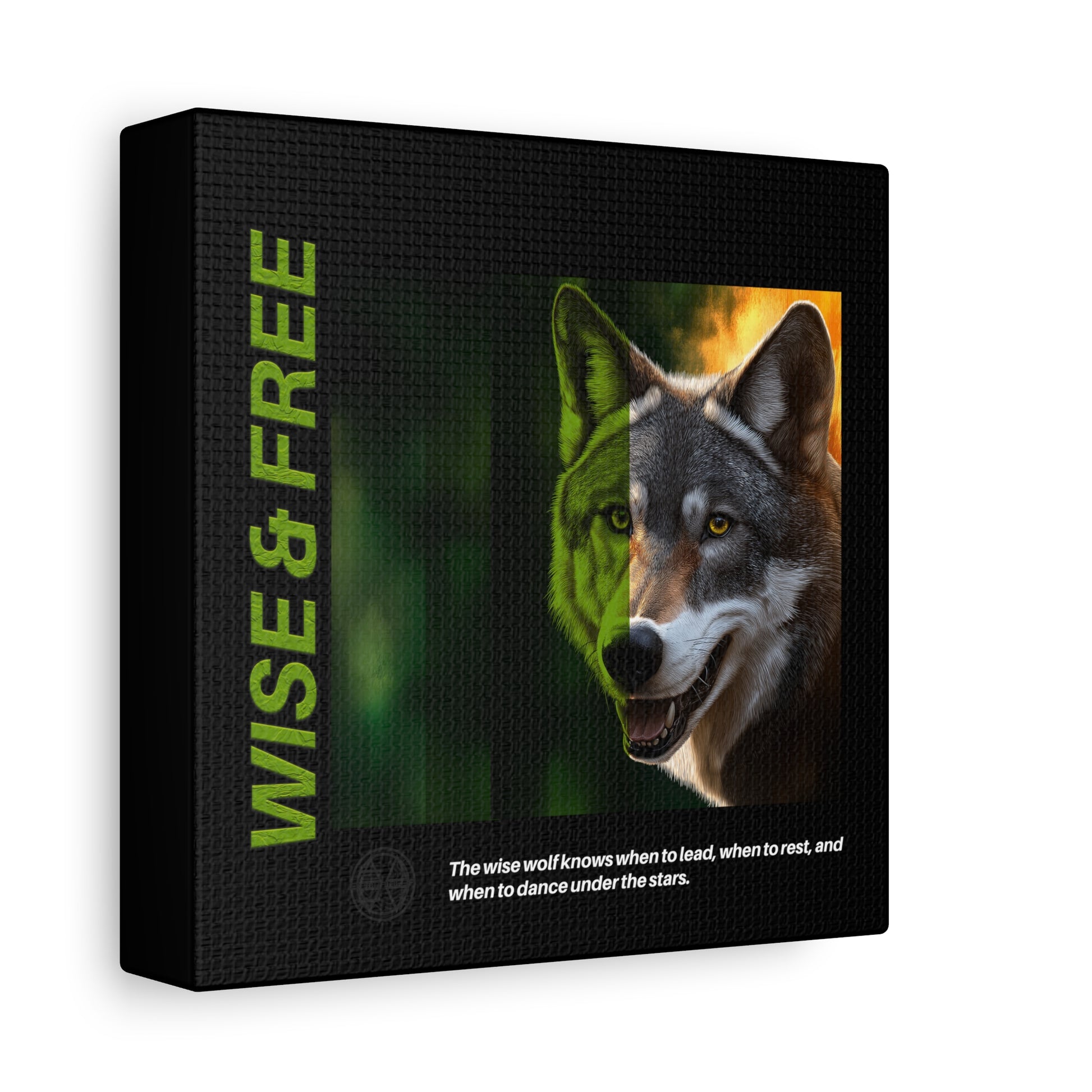 Canvas Art, Wise & Free Wall Decor, Inspirational Wolf, Motivational Home Decor, Nature-Themed Gift